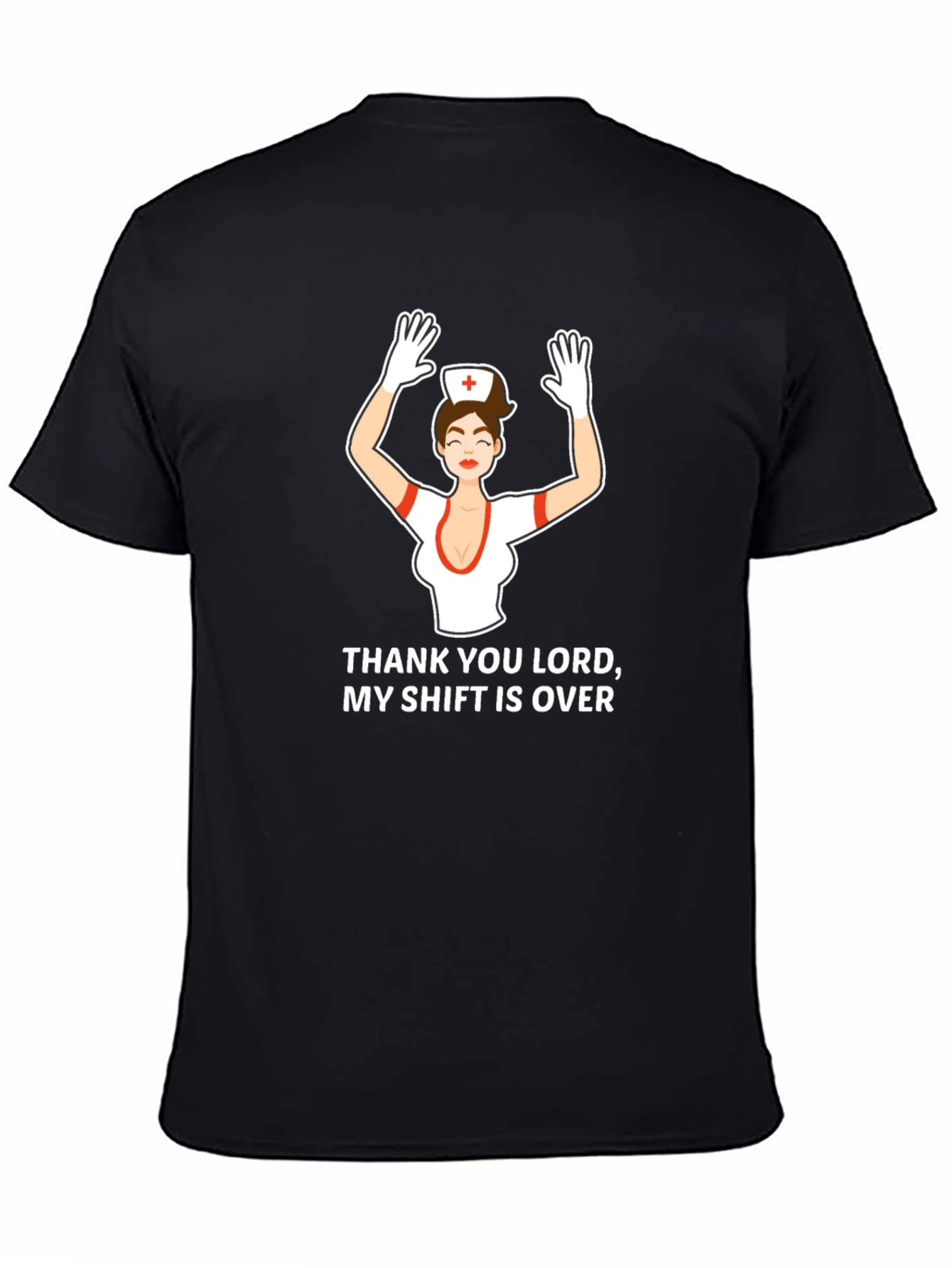 Black Nurse Shift Over Graphic T-Shirt view 4