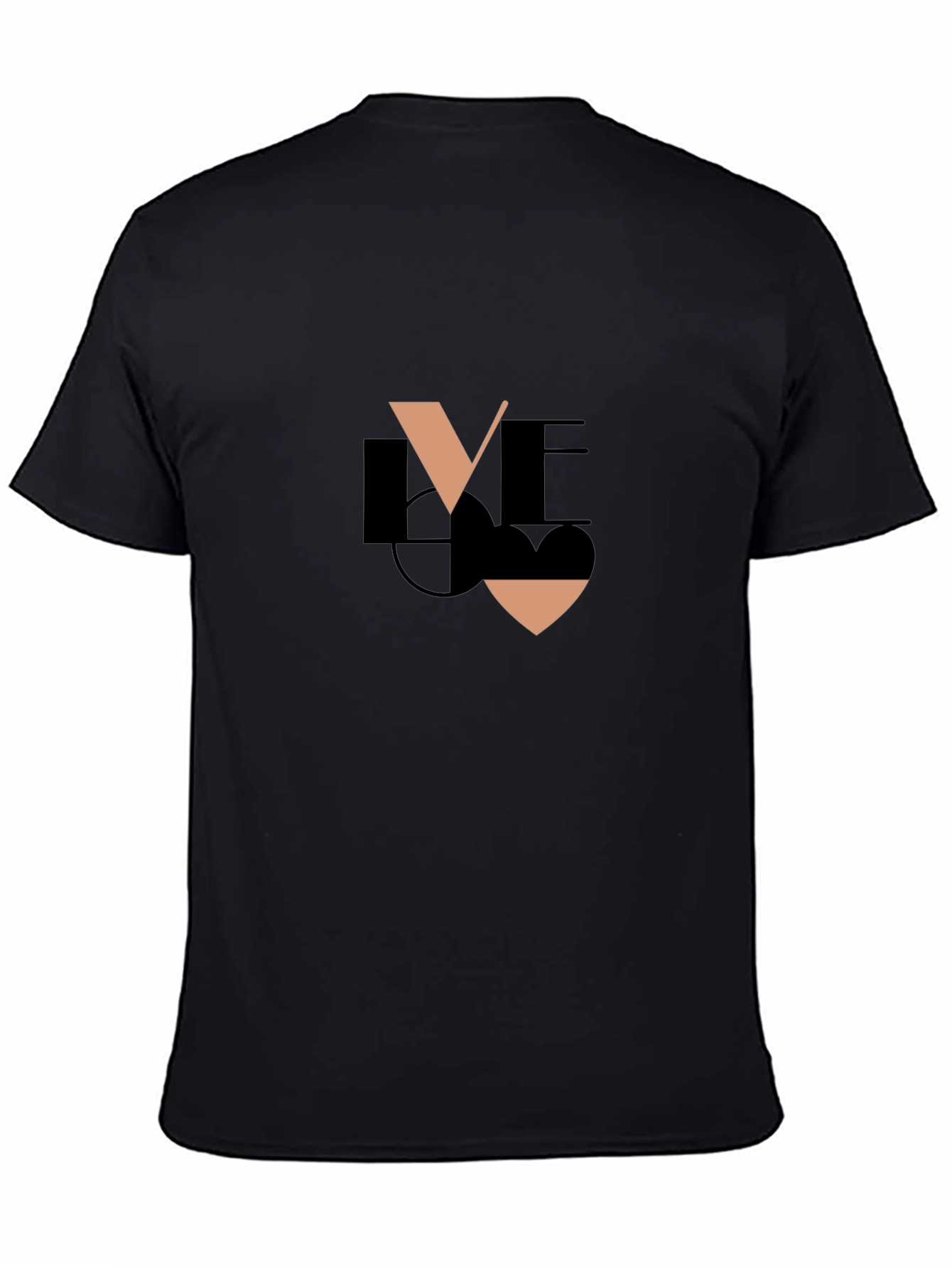 Black Love Design Black T-Shirt view 4