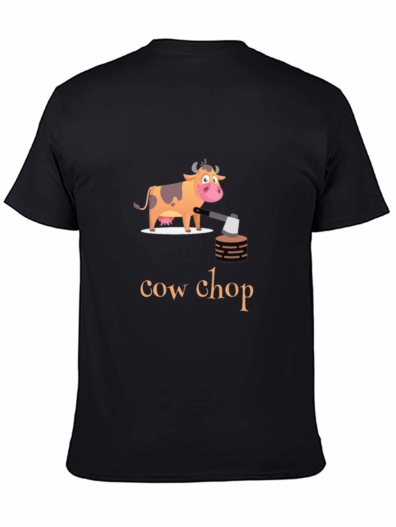 Black Cow Chop T-Shirt - Funny Graphic Tee view 4