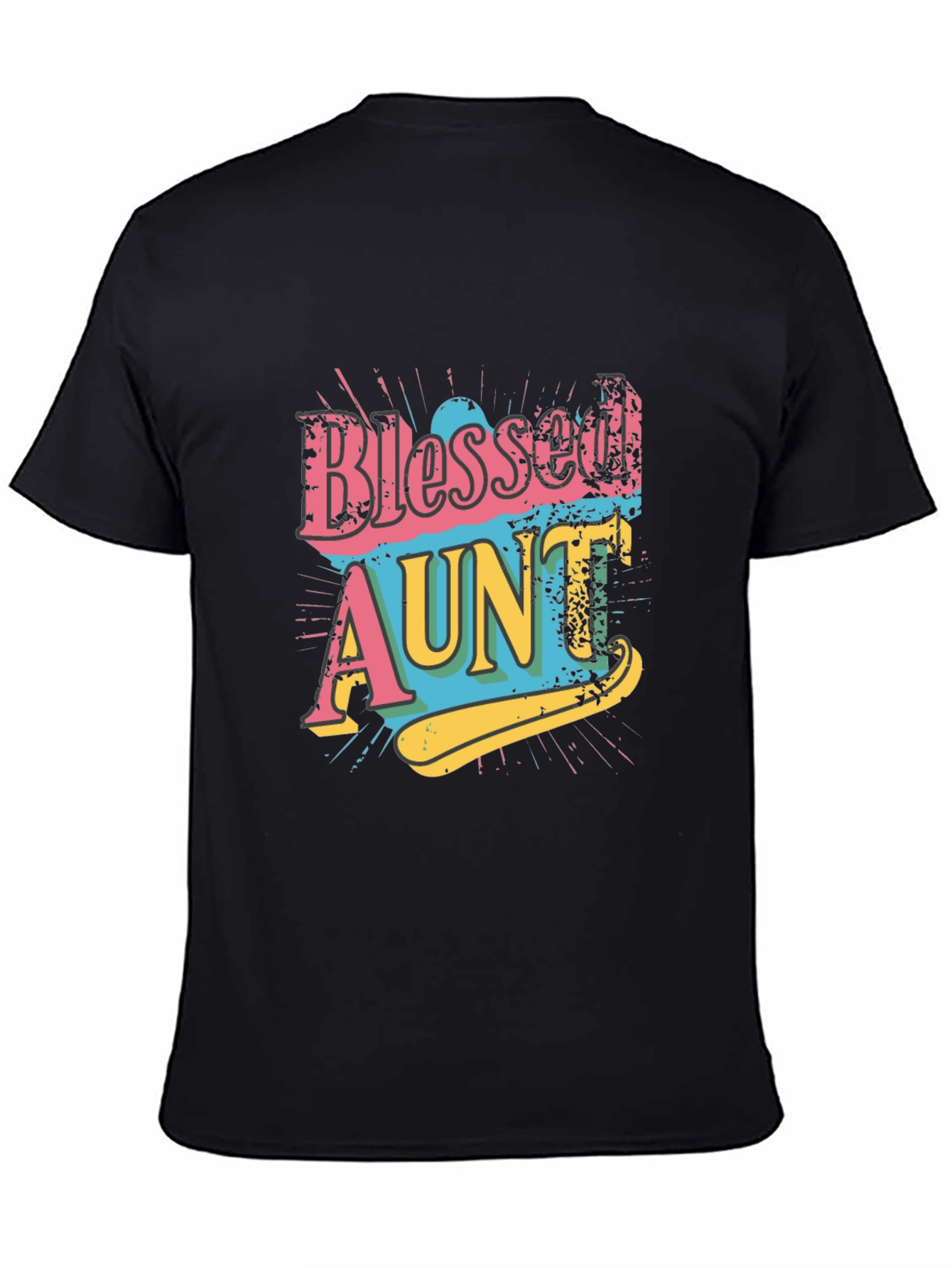 Black Blessed Aunt Graphic Tee - Trendy Family Apparel view 4