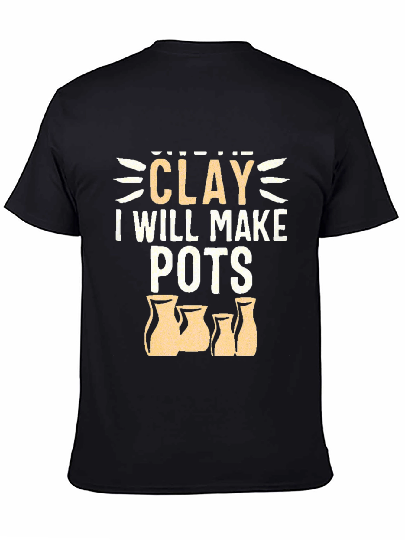 Black Potter's Clay Art Black T-Shirt view 4