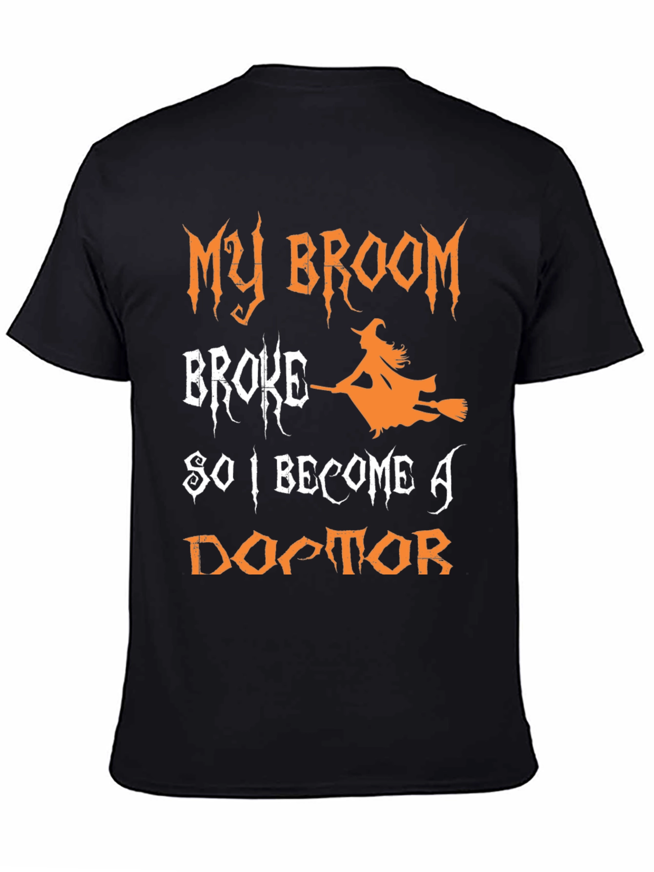 Black Funny Halloween Witch Doctor T-Shirt view 4