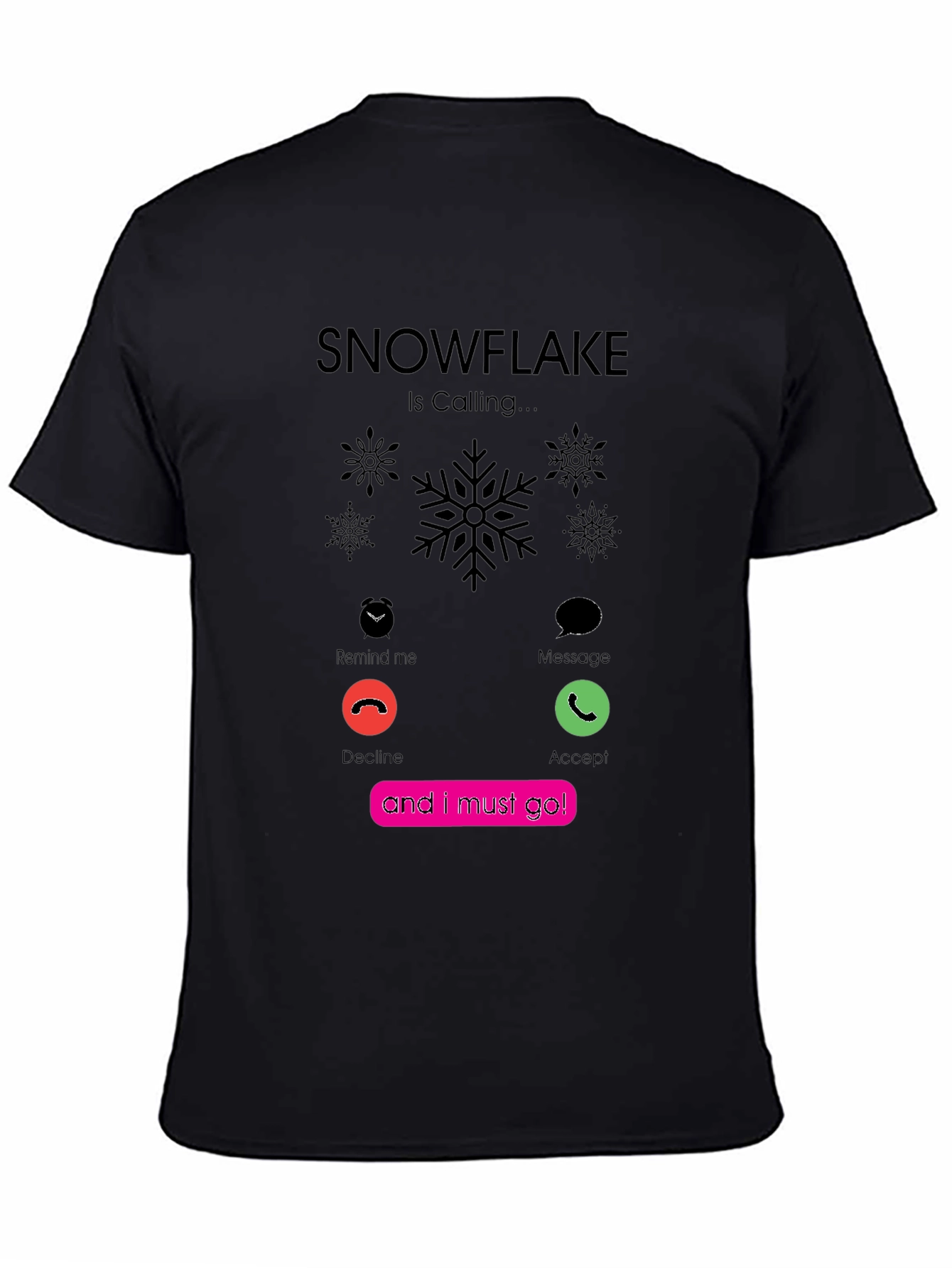 Black Snowflake Is Calling T-Shirt - Trendy Graphic Tee view 4