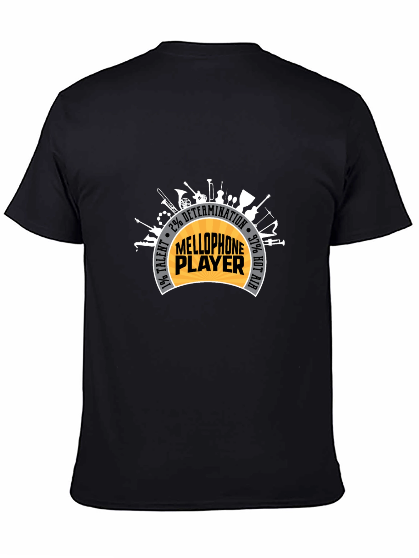 Black Mellophone Player Instrument Graphic T-Shirt view 4