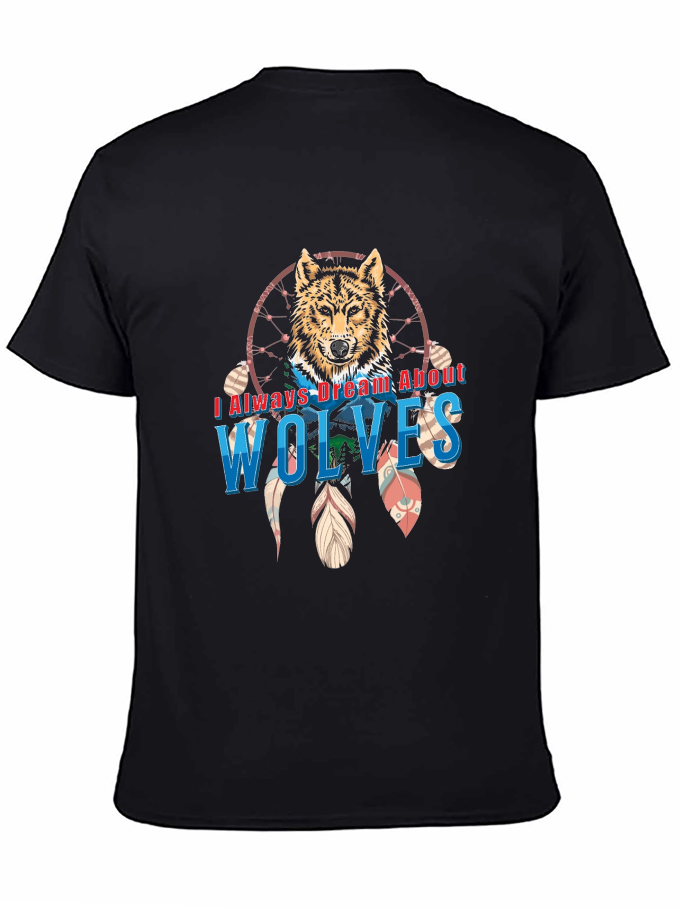 Black Wolf Dreamcatcher Graphic Tee - Unisex view 4