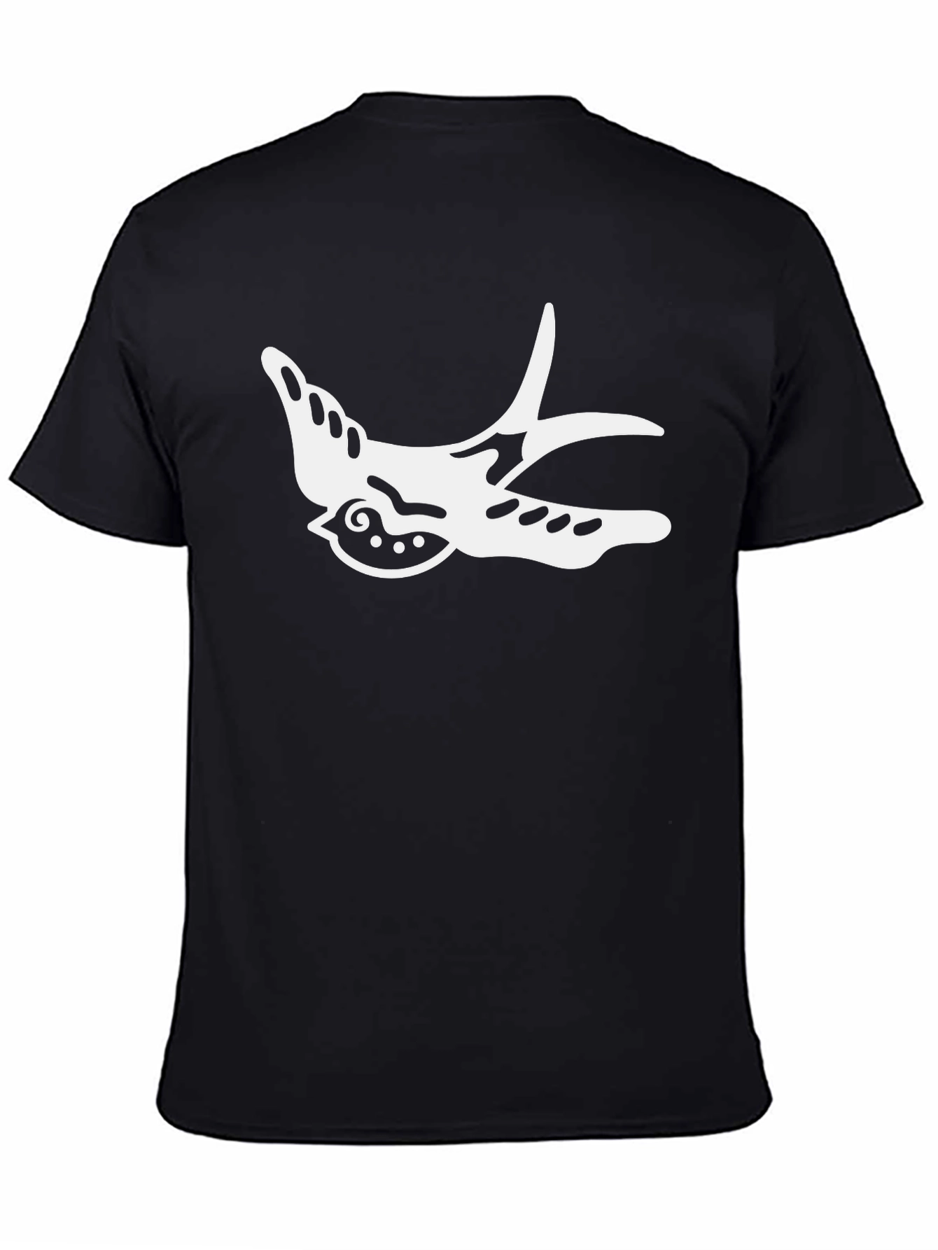 Black Stylish Black T-Shirt with Swallow Graphic view 4
