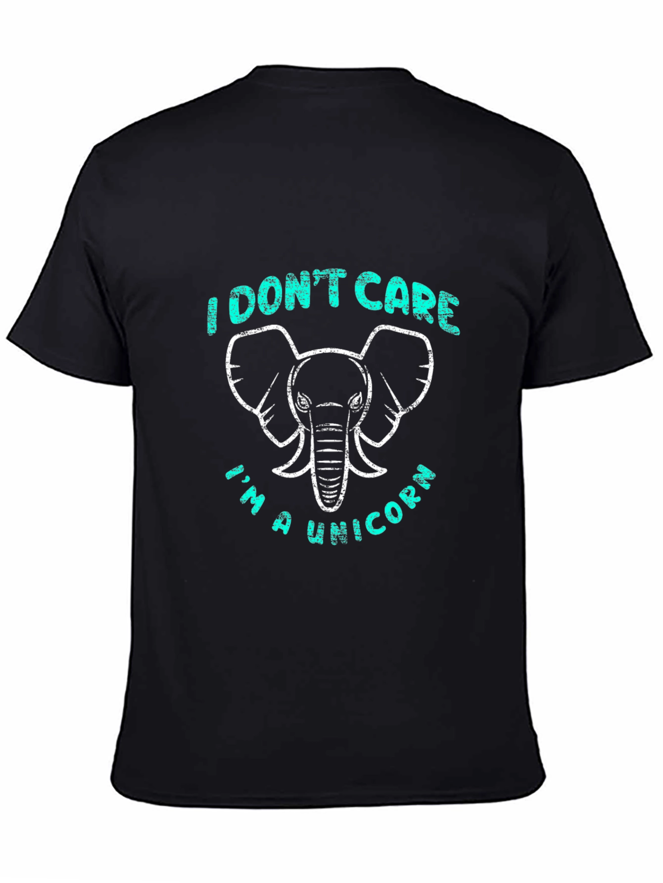 Black I Don't Care I'm A Unicorn Elephant Graphic Tee view 4