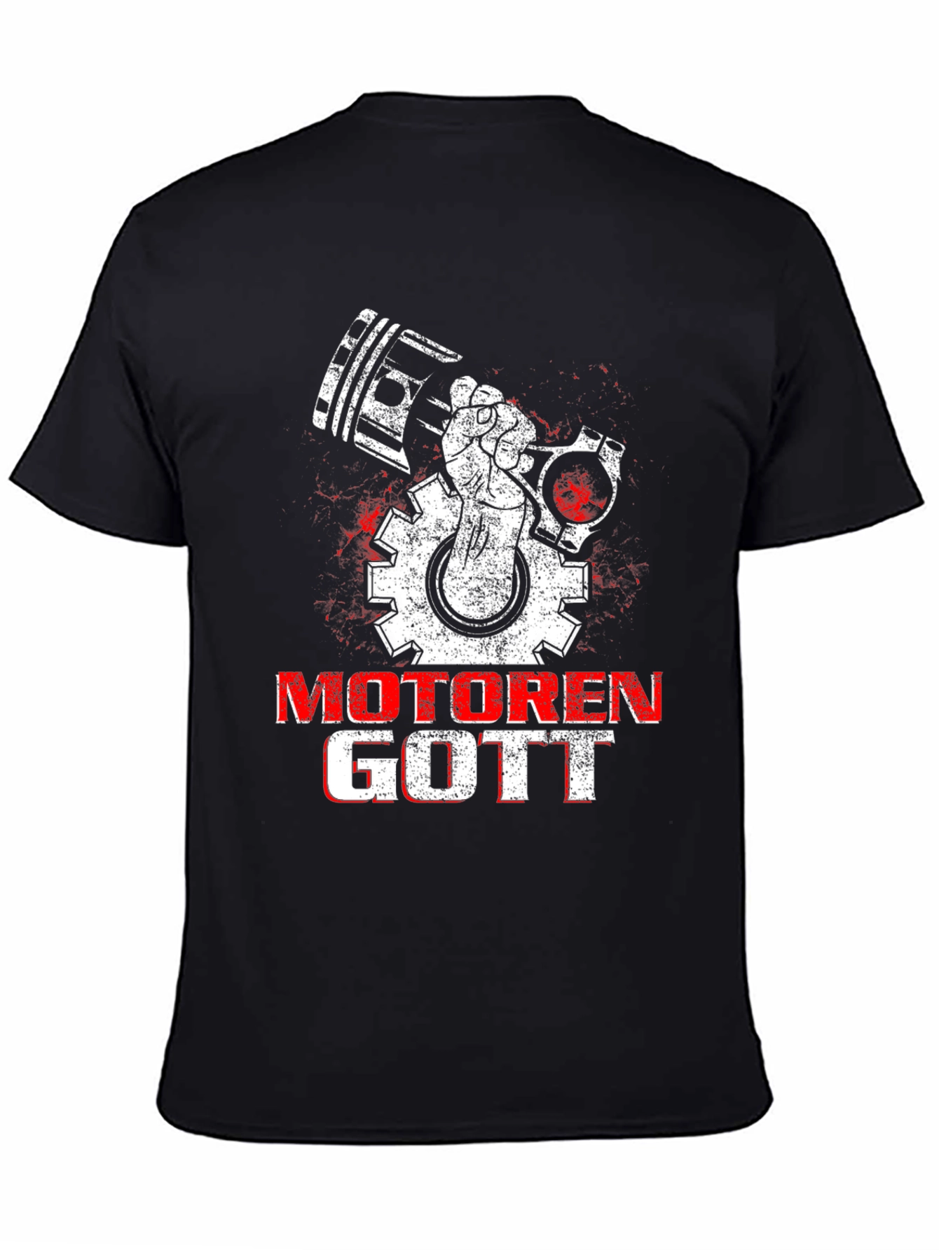 Black Motoren Gott Black T-Shirt - Engine Lover view 4