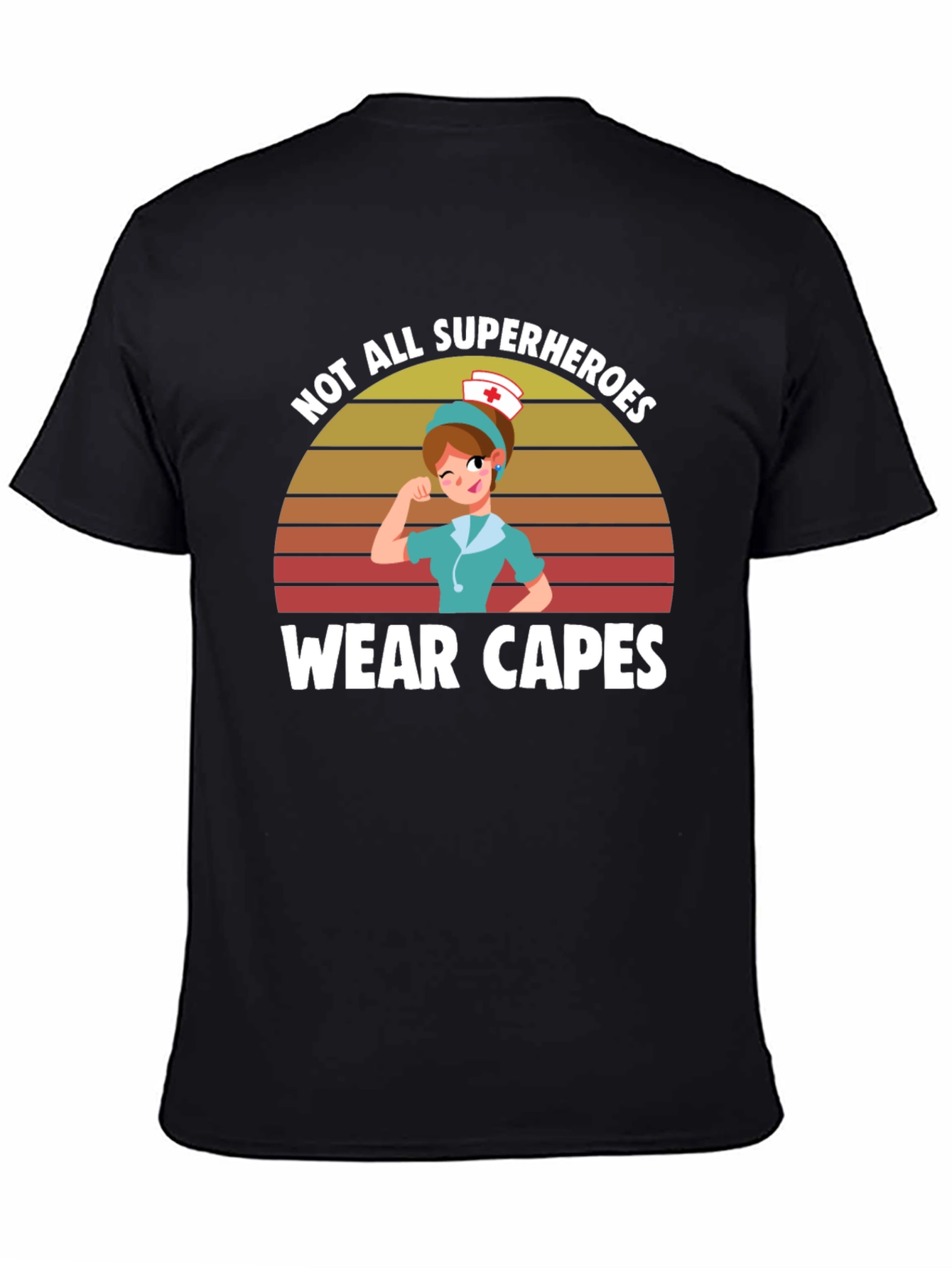 Black Nurse Superhero T-Shirt: Not All Heroes Wear Capes view 4