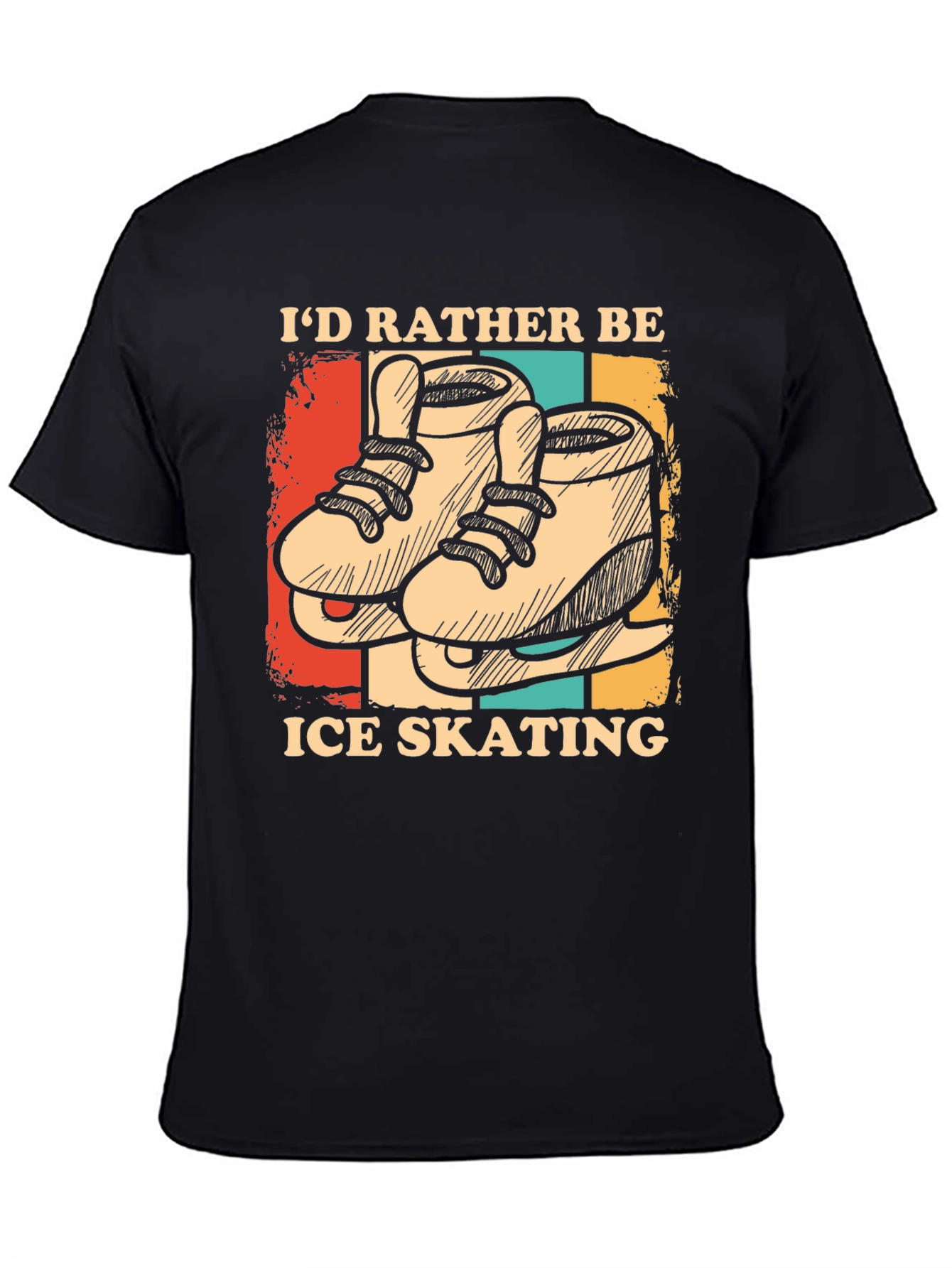 Black Ice Skating Graphic T-Shirt view 4