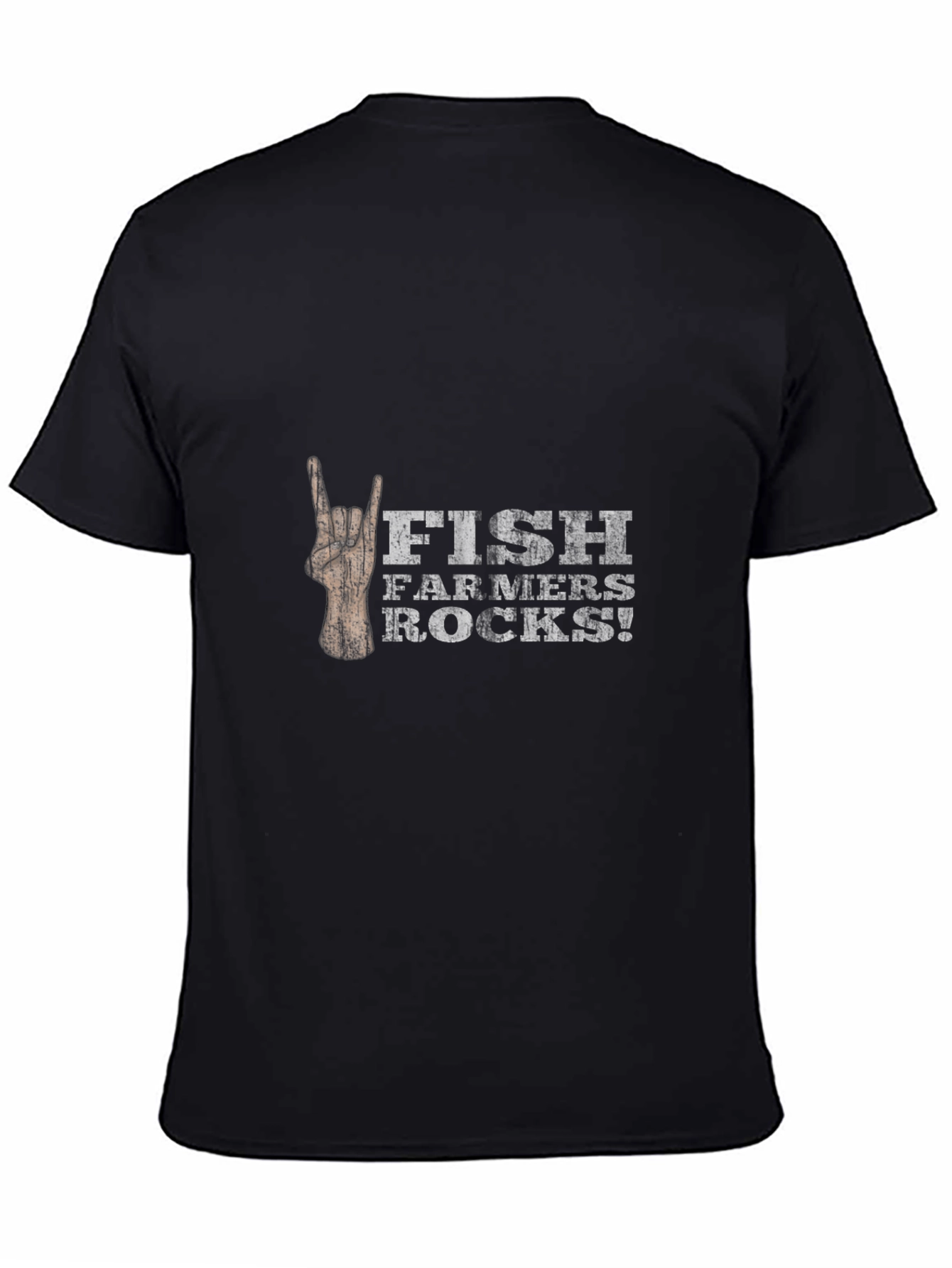Black Fish Farmers Rock T-Shirt - Novelty Graphic Tee view 4