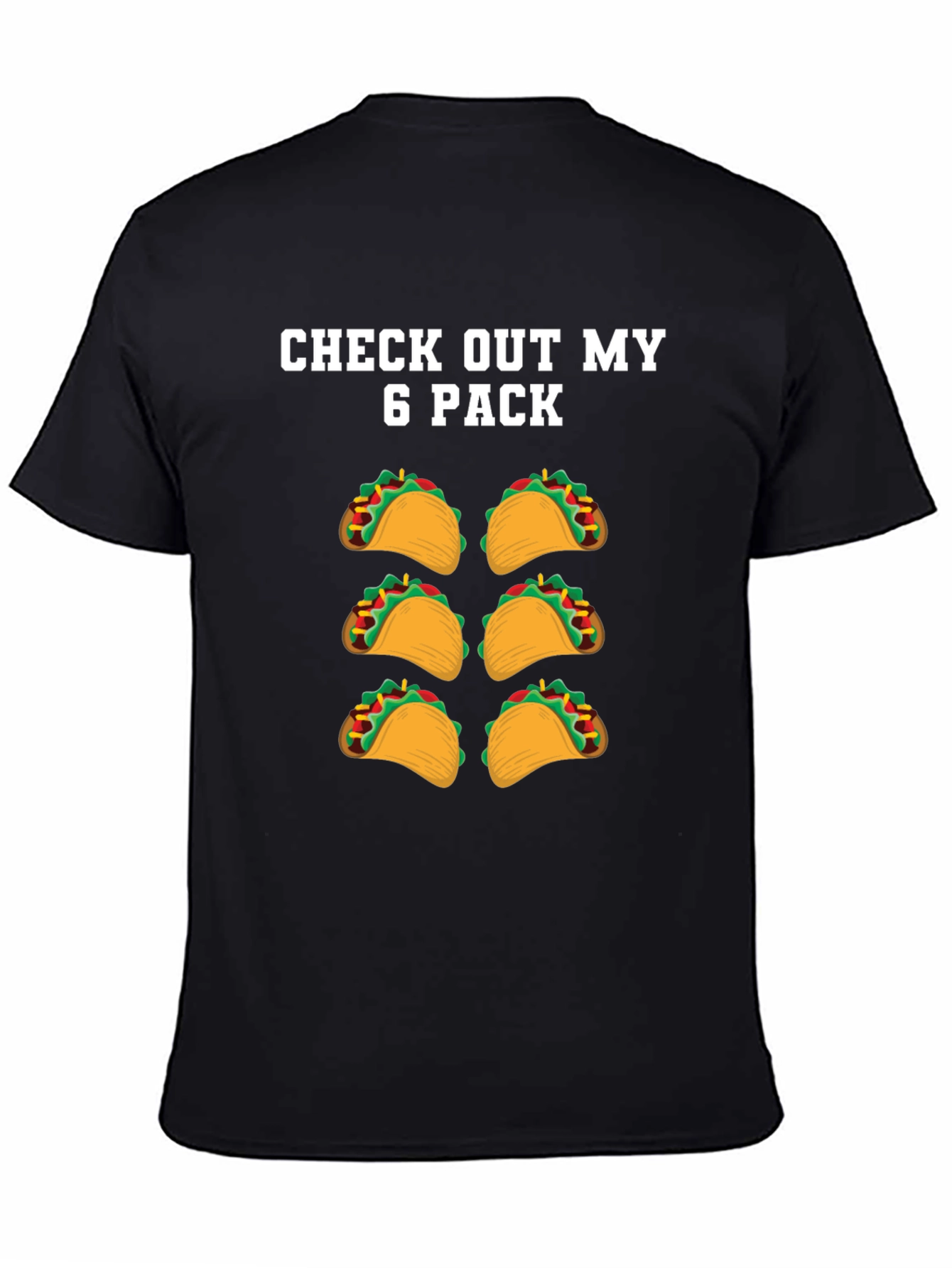 Black Funny Taco Six Pack T-Shirt view 4
