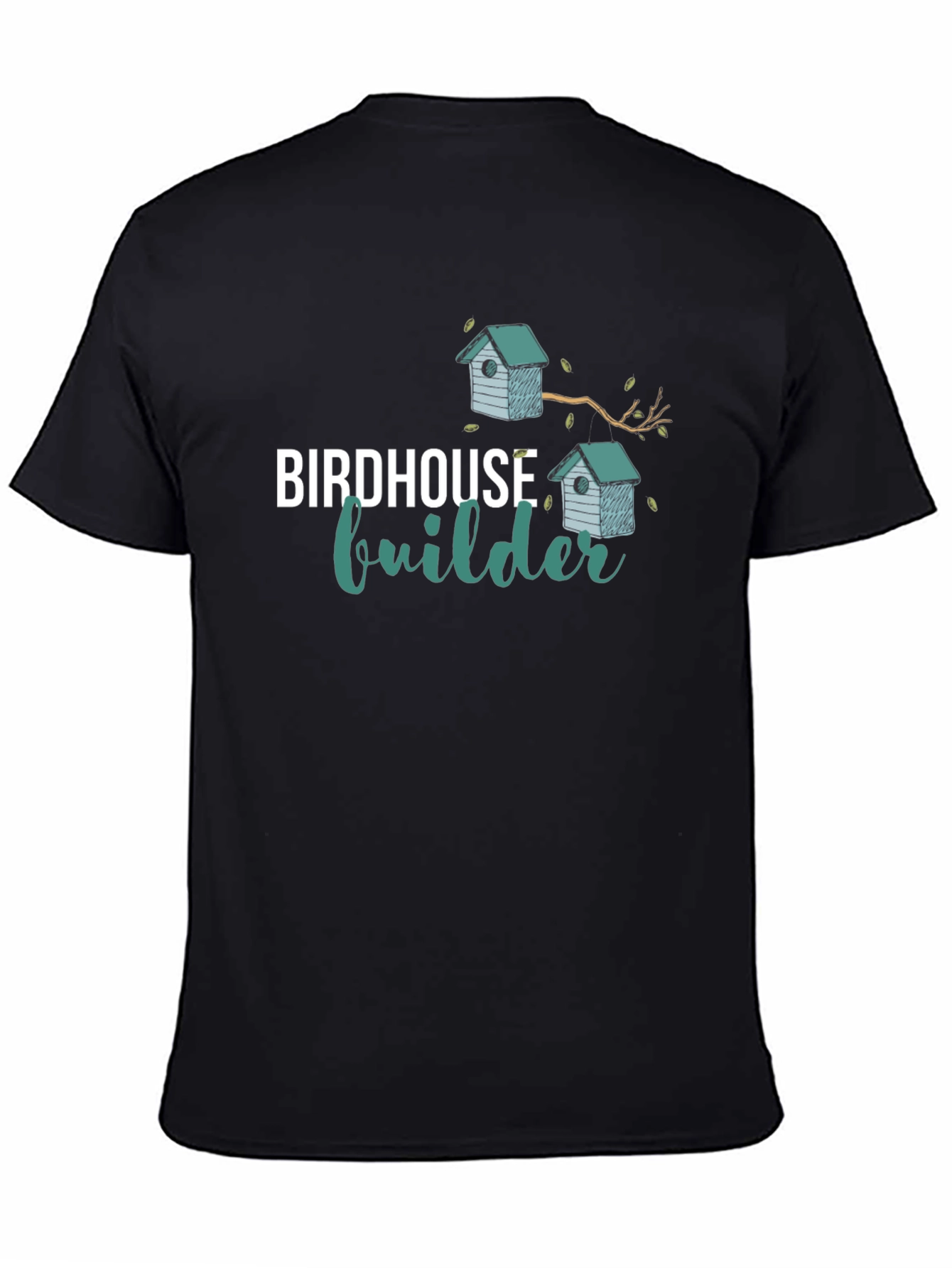 Black Birdhouse Builder Black T-Shirt view 4