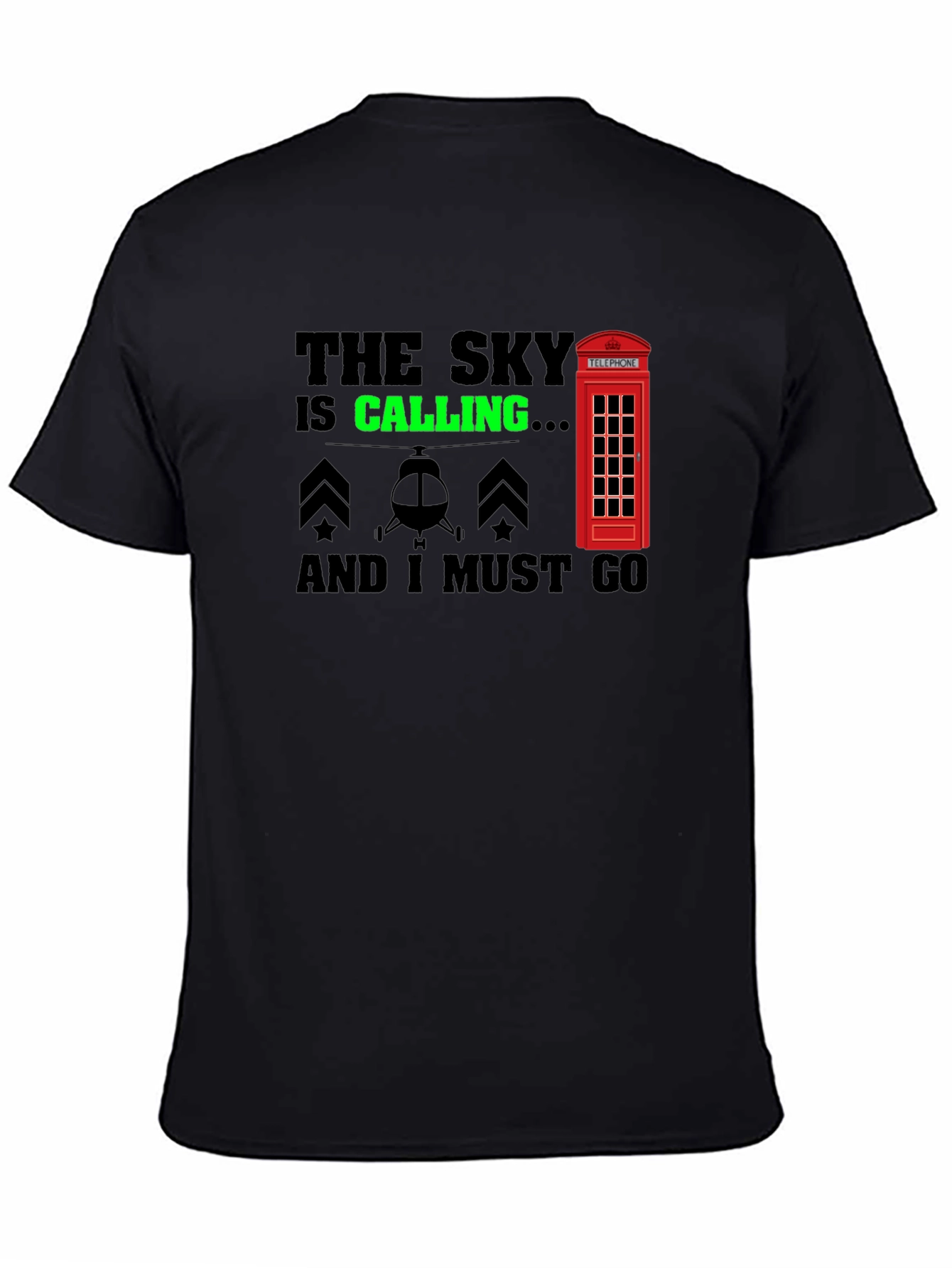 Black The Sky is Calling T-Shirt view 4