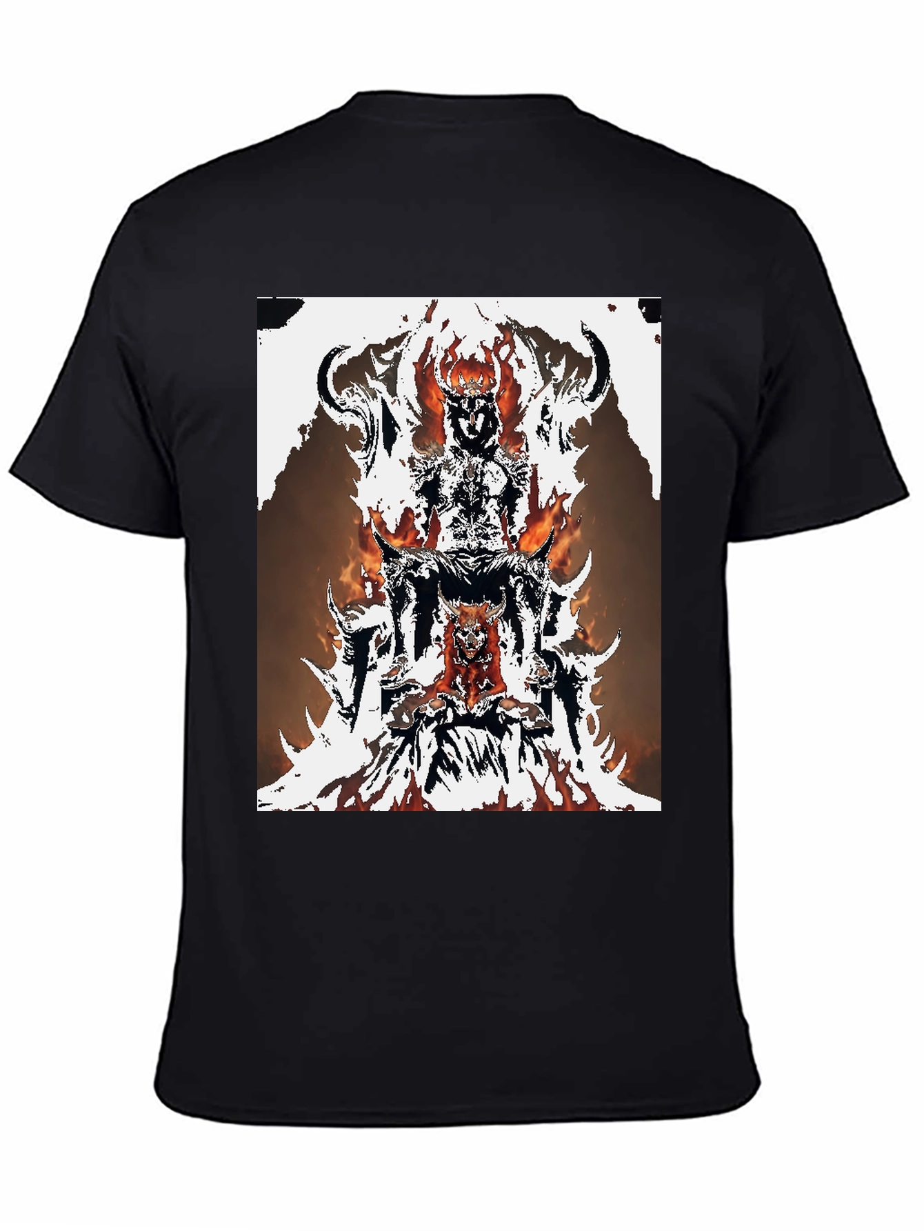 Black Fiery Throne Graphic Tee - Black Cotton Blend view 4