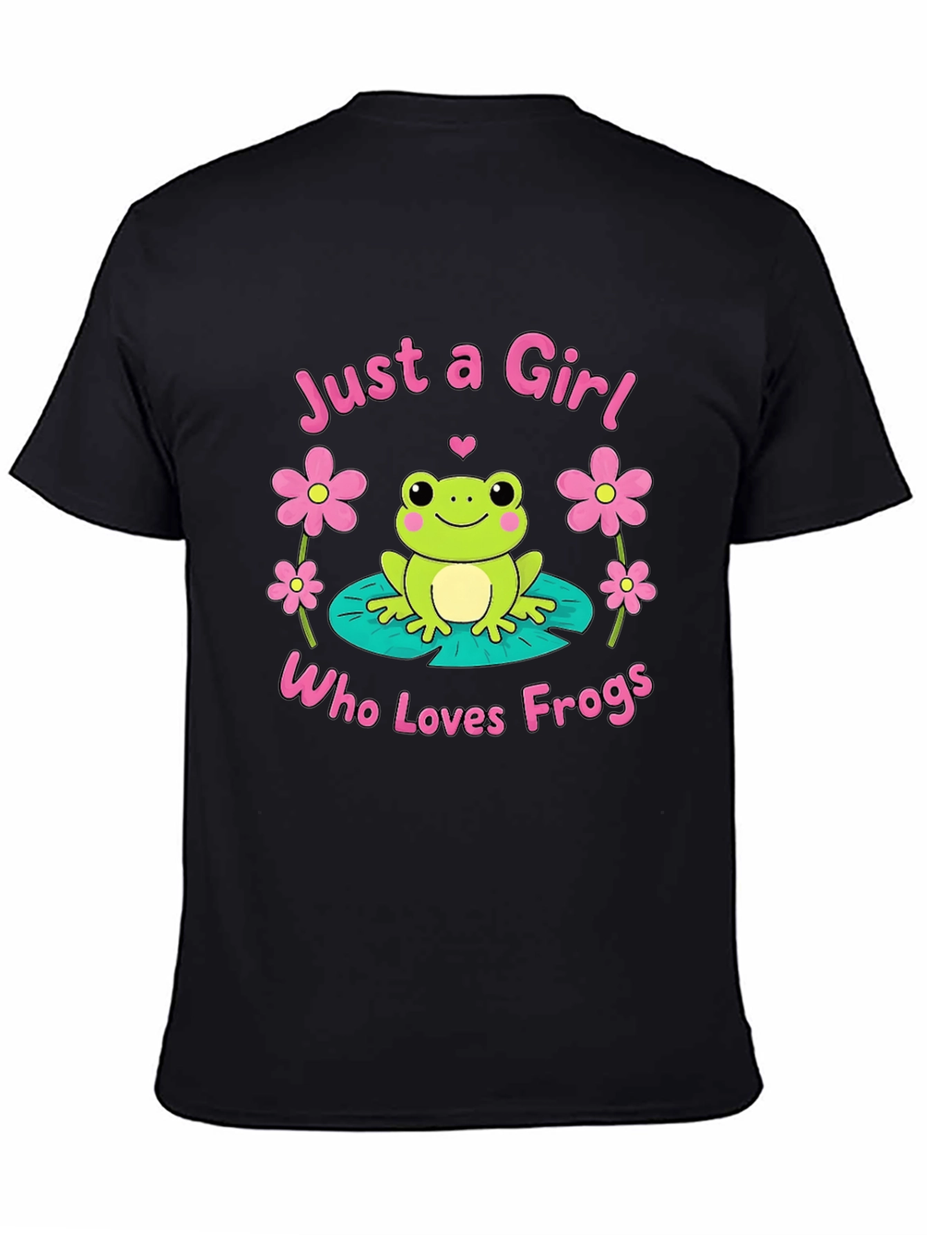 Black Just A Girl Who Loves Frogs T-Shirt view 4