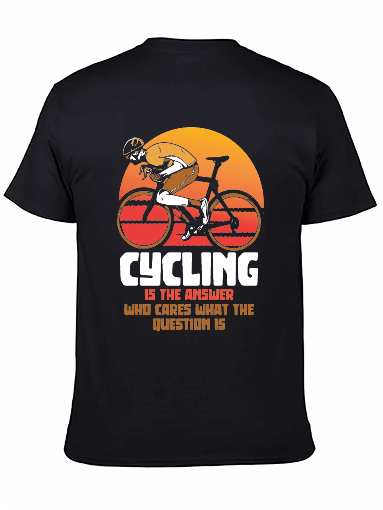 Black Cycling is the Answer Graphic Tee view 4
