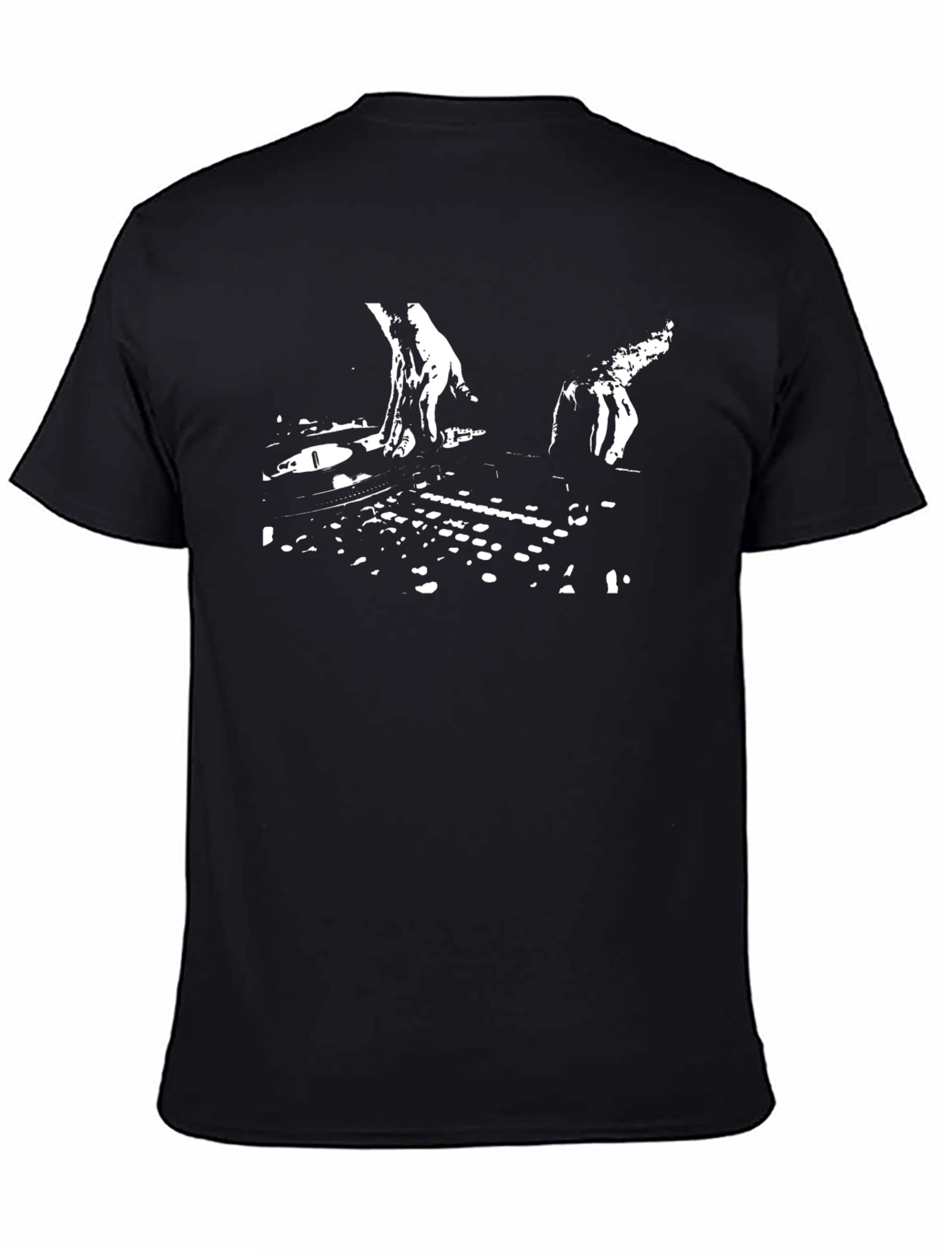 Black DJ Turntable Graphic Black T-Shirt view 4