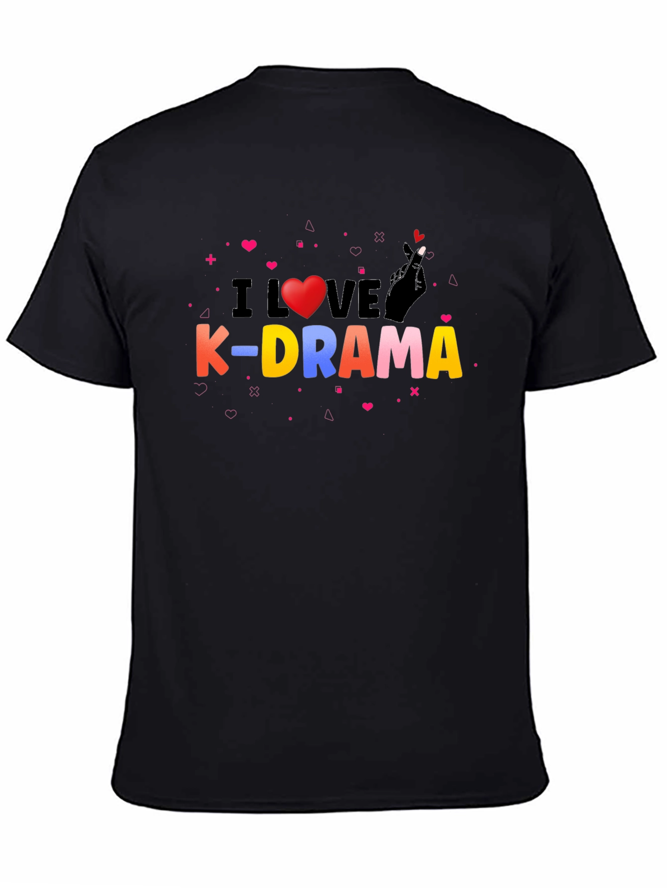 I Love K-Drama Black Graphic Tee - 4