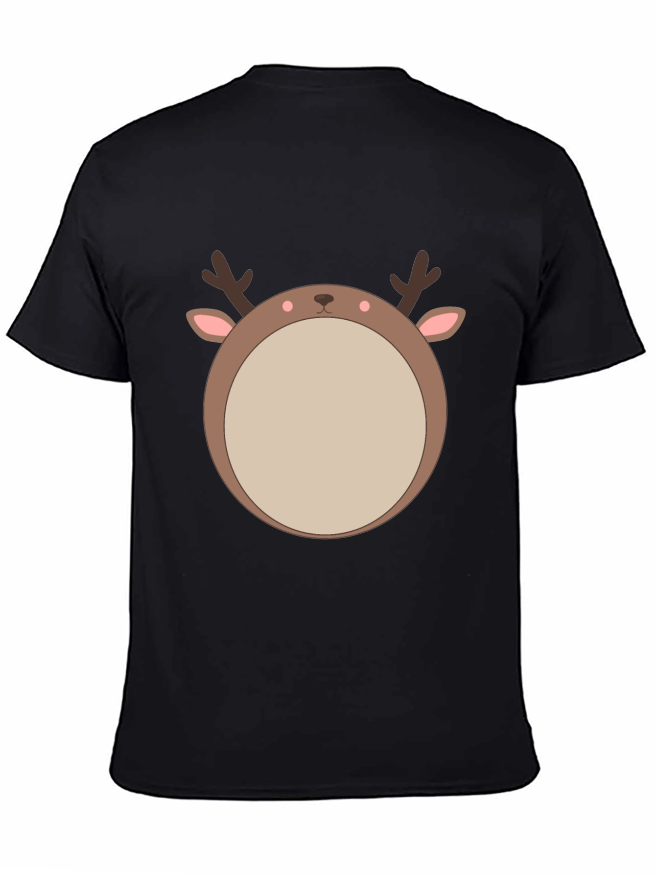 Black Reindeer Graphic Tee - Festive Holiday Style view 4