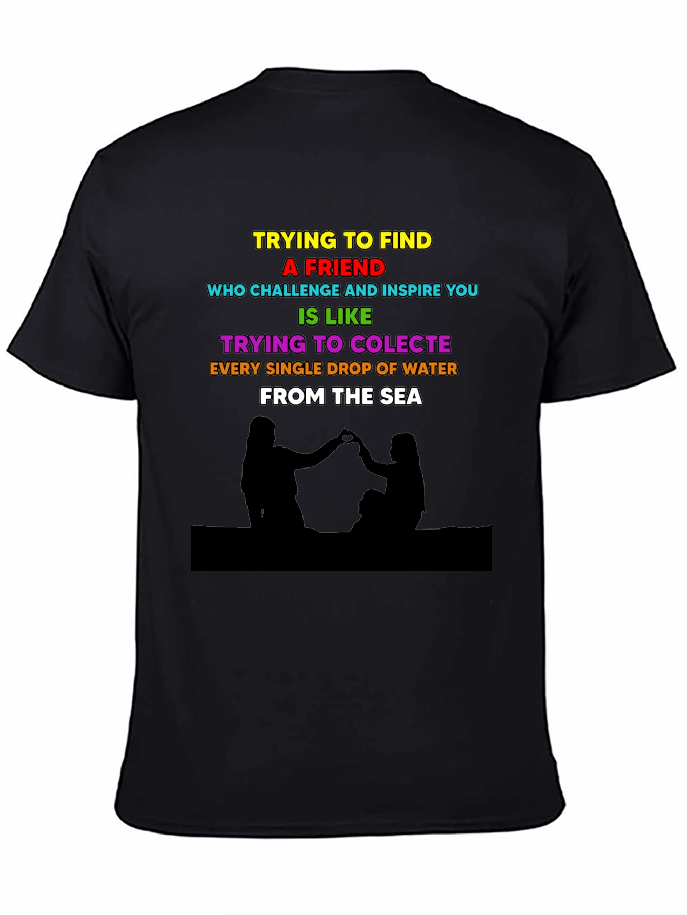 Black Trying to Find a Friend T-Shirt view 4