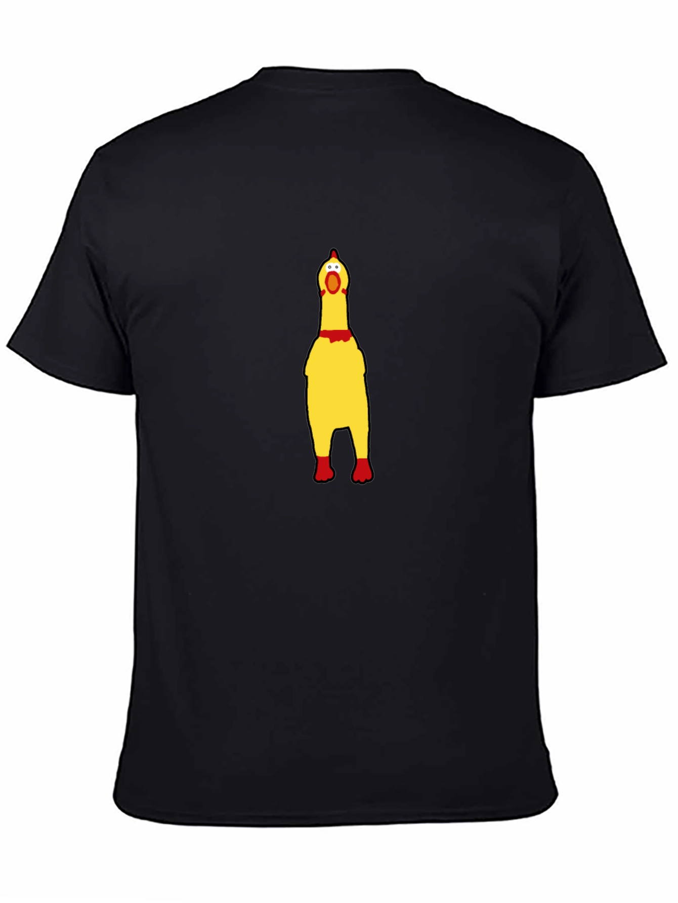 Black Squawking Chicken T-Shirt - Novelty Humor Tee view 4