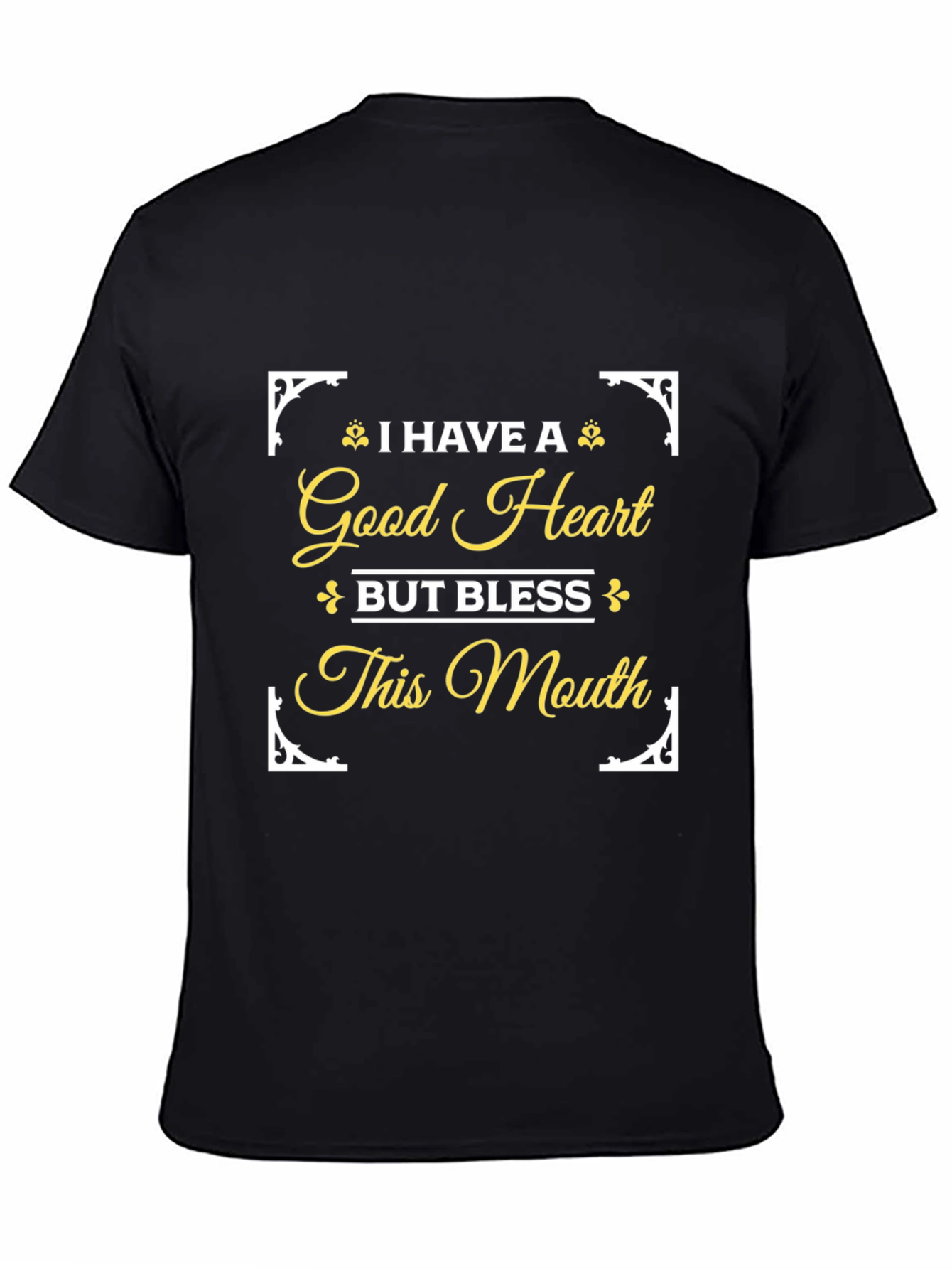 Black Good Heart Funny Novelty Graphic T-Shirt view 4