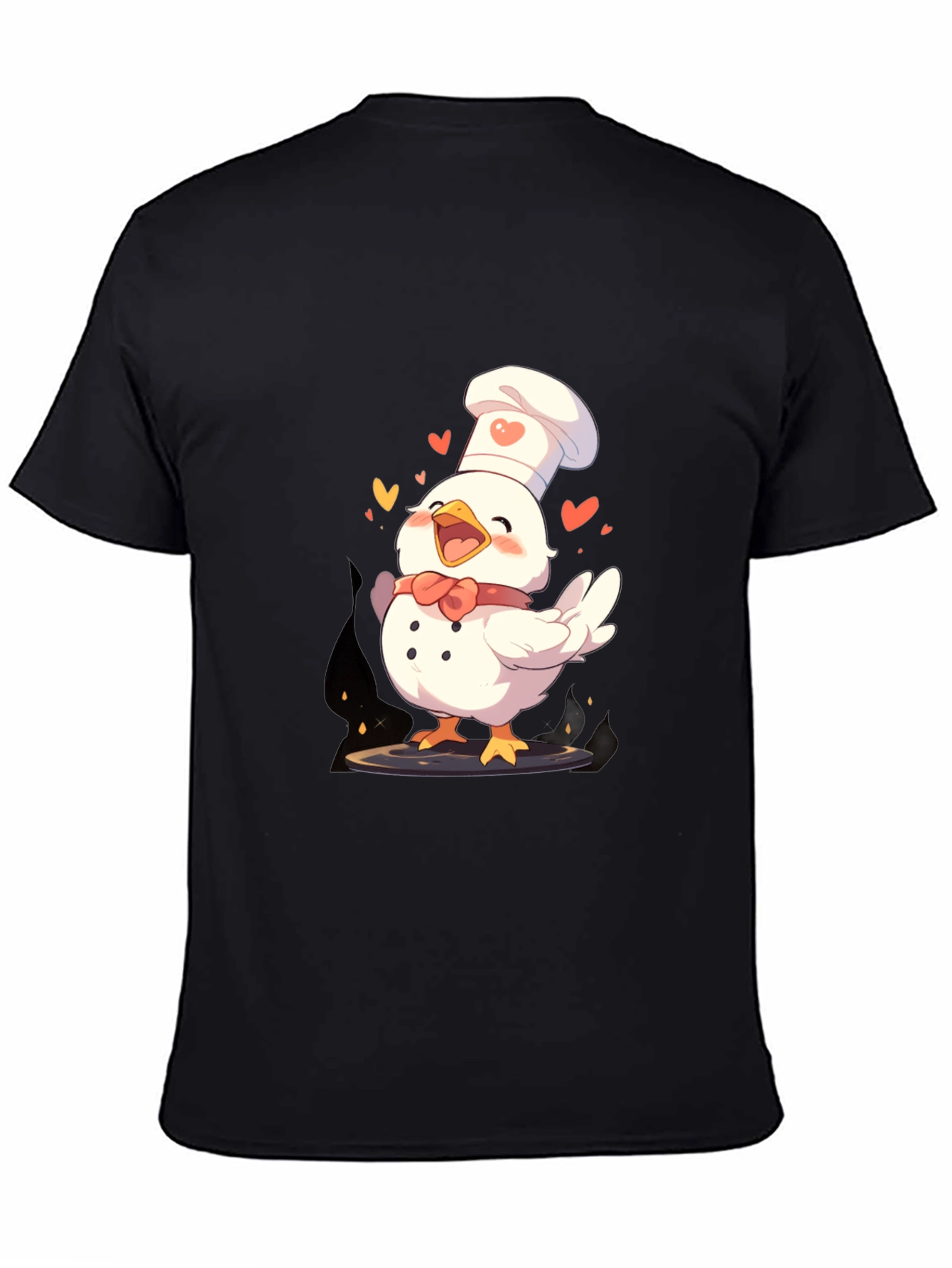 Black Chef Chicken Graphic Tee - Fun Cooking Shirt view 4