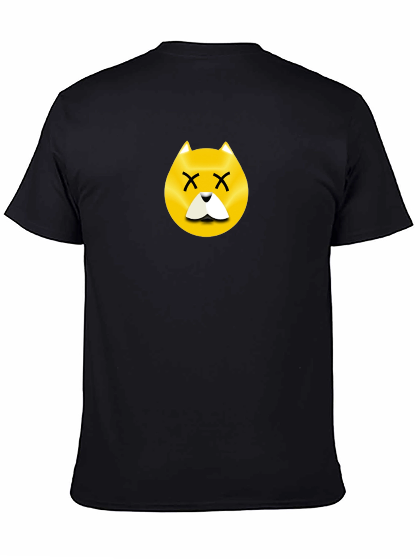 Black Dead Dog Emoji T-Shirt - Black Cotton view 4