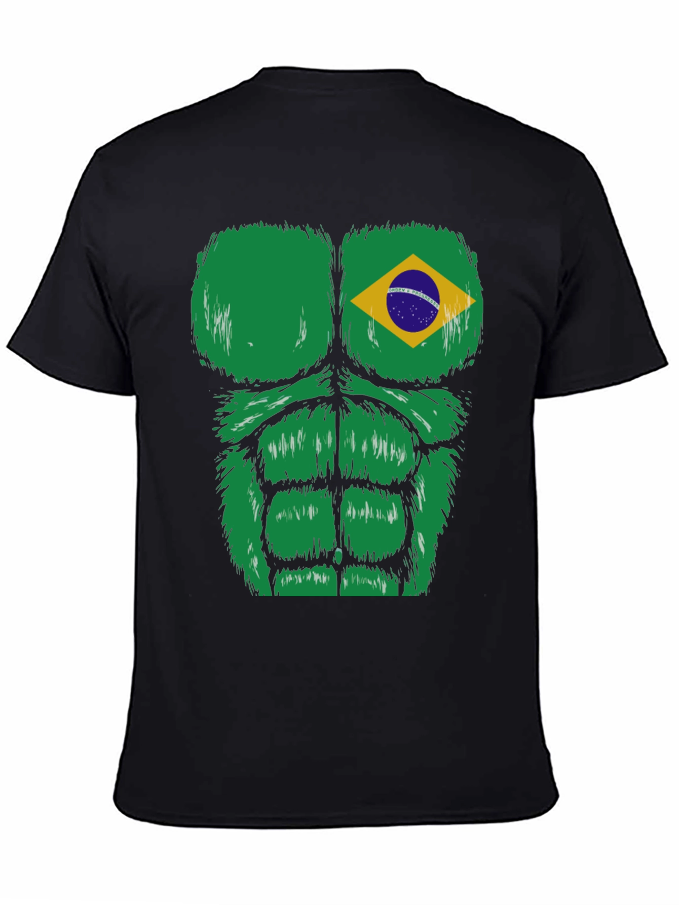 Black Brazil Flag Bodybuilder T-Shirt  view 4