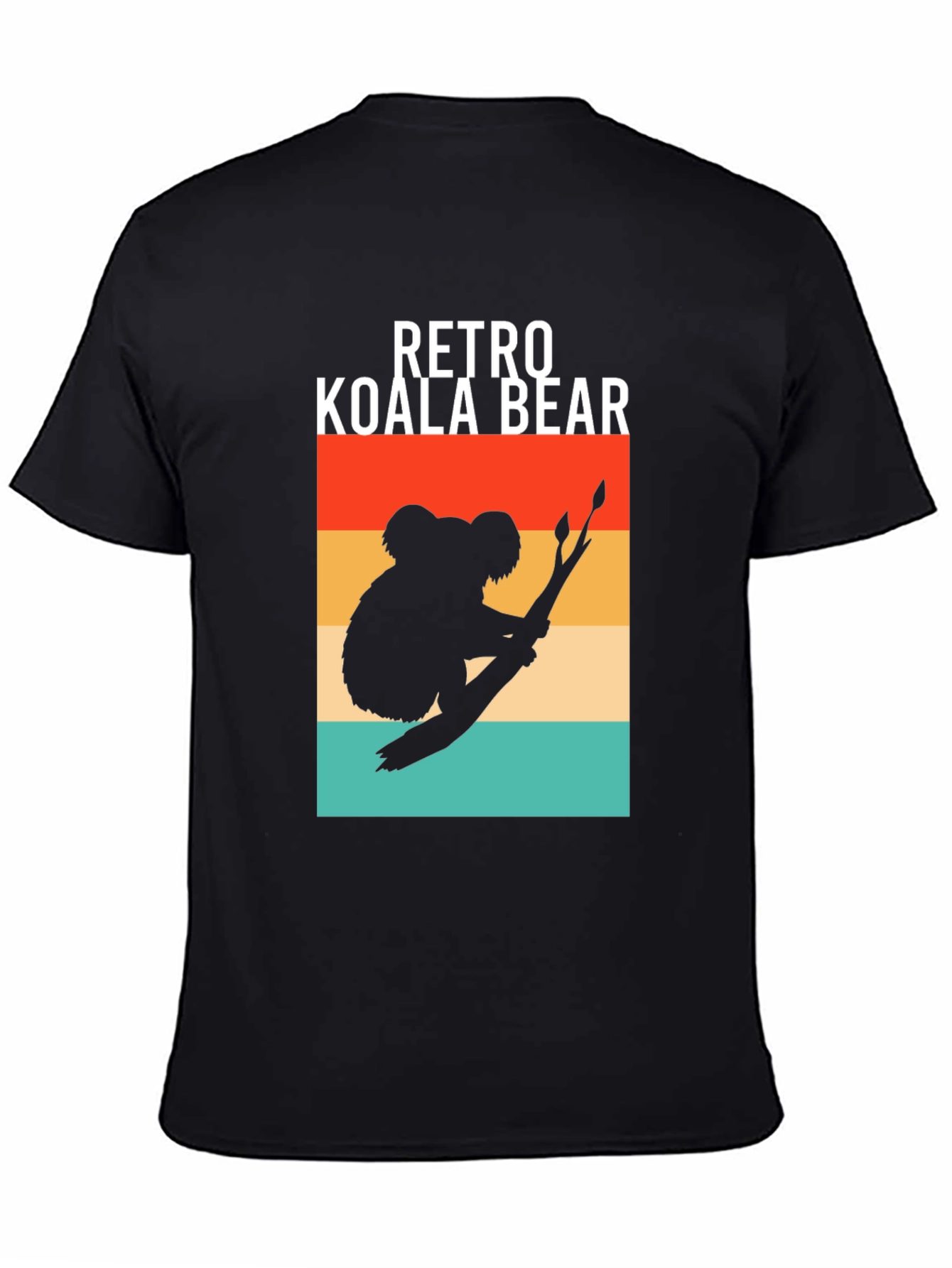 Black Retro Koala Bear Graphic T-Shirt view 4