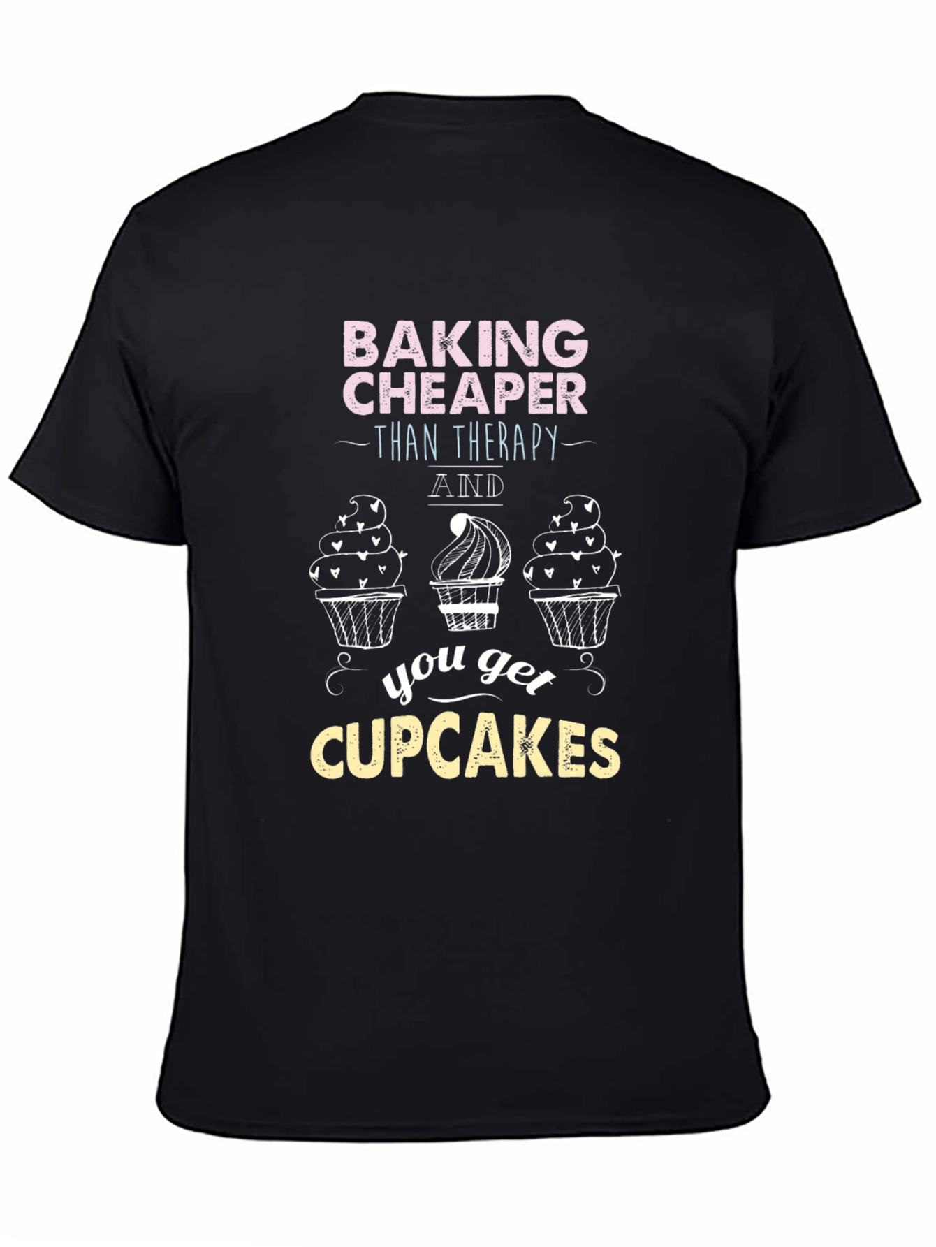 Black Baking Cheaper Than Therapy Graphic Tee view 4