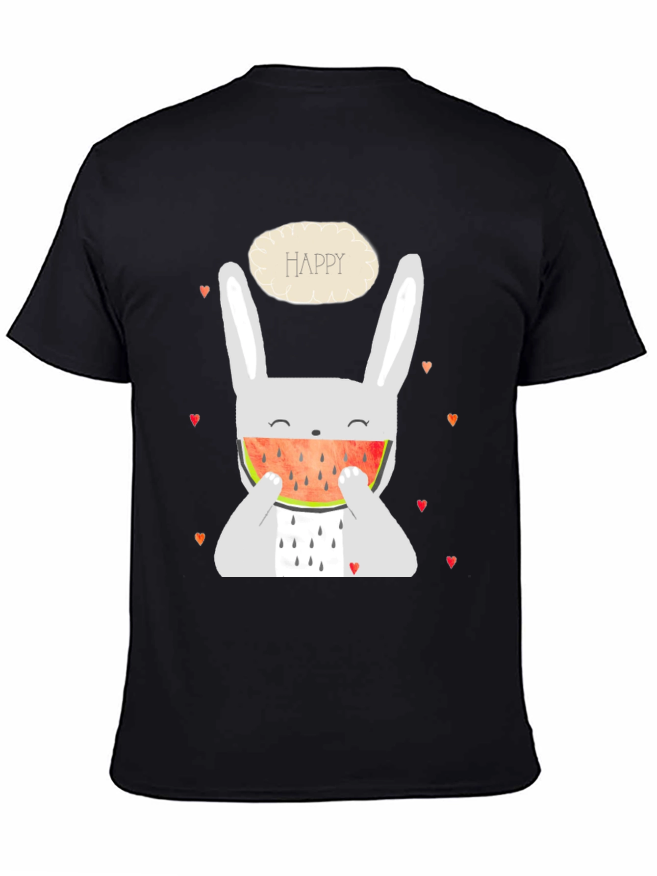 Black Happy Bunny Watermelon Graphic Tee - Black view 4