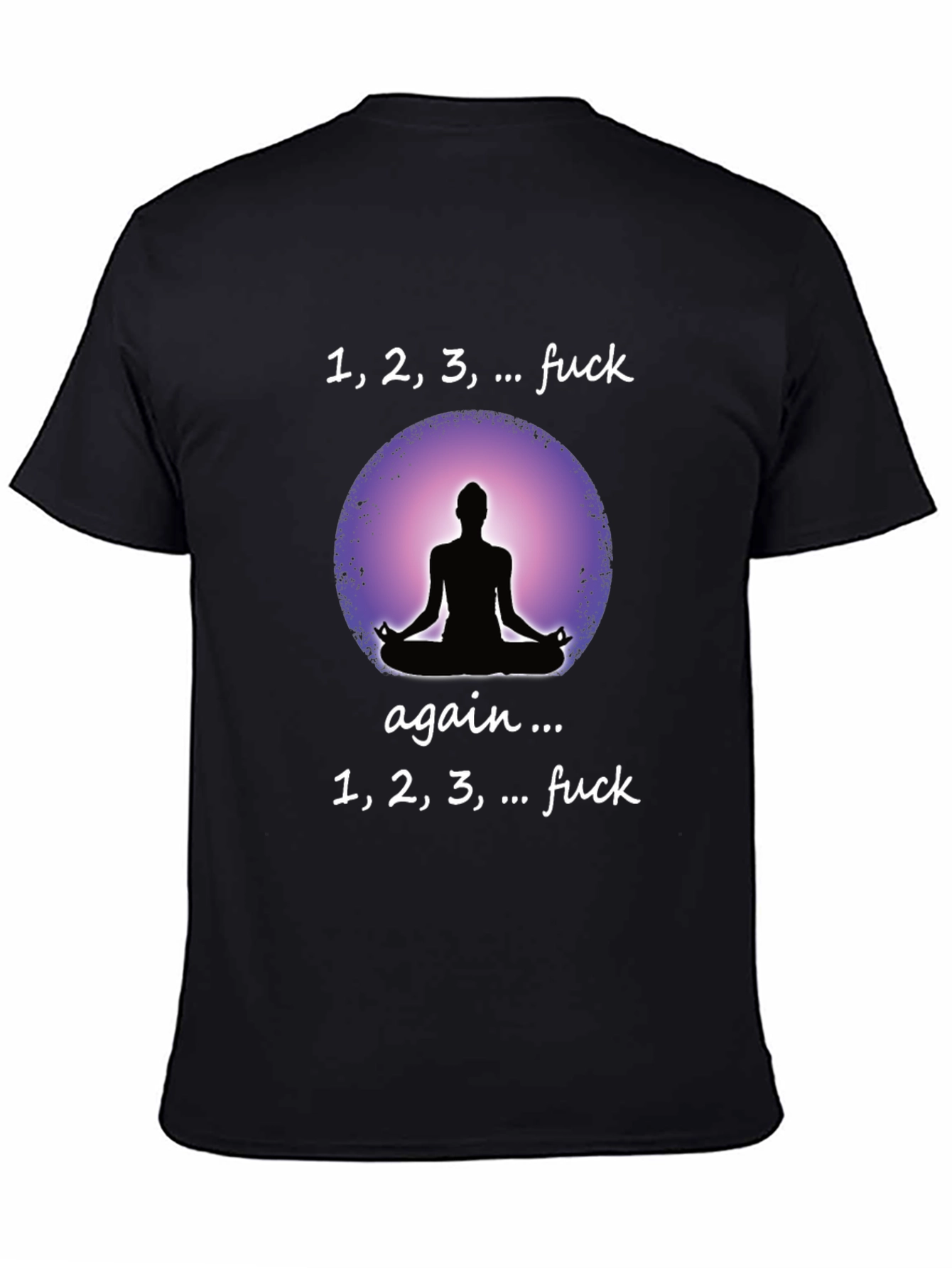 Black Funny Yoga T-Shirt - Meditation Humor Tee view 4