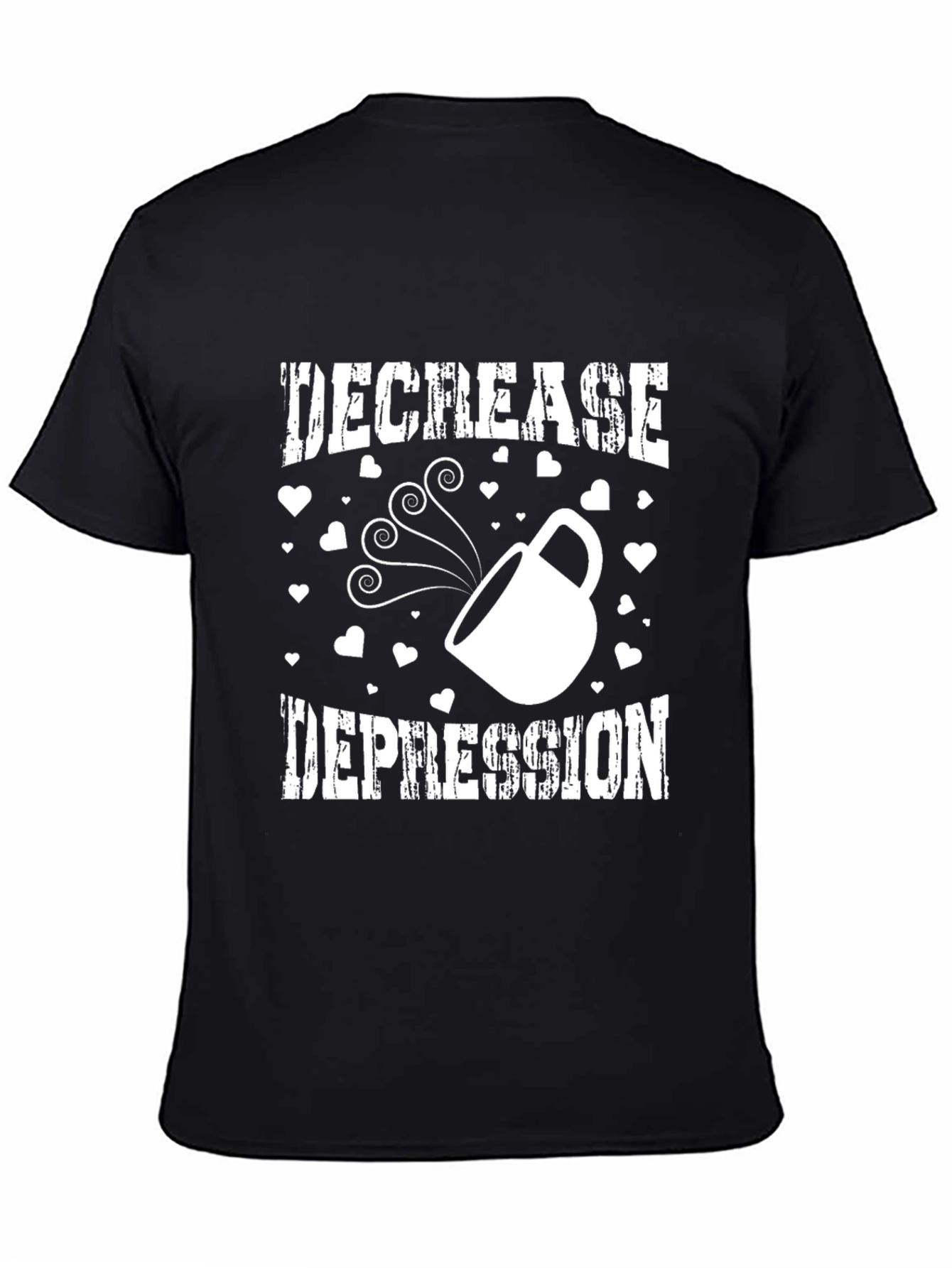 Black Decrease Depression Graphic Tee view 4
