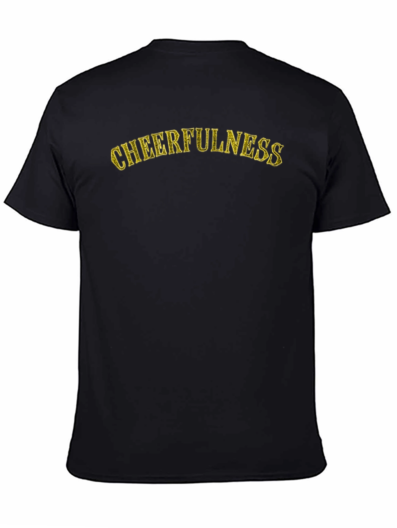 Black Cheerfulness Graphic T-Shirt - Black Cotton Tee view 4