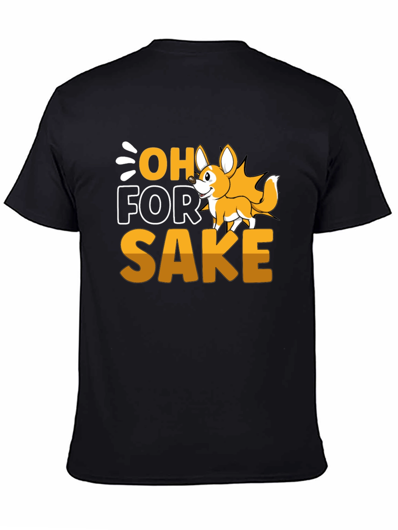 Black Oh For Fox Sake T-Shirt - Funny Animal Tee view 4