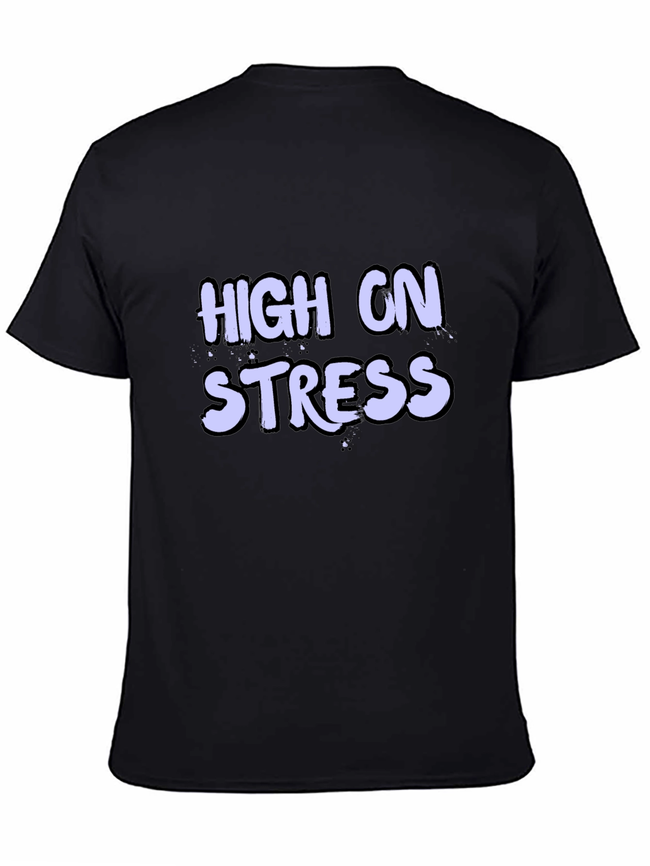 Black High on Stress Graphic T-Shirt - Black Crew Neck view 4
