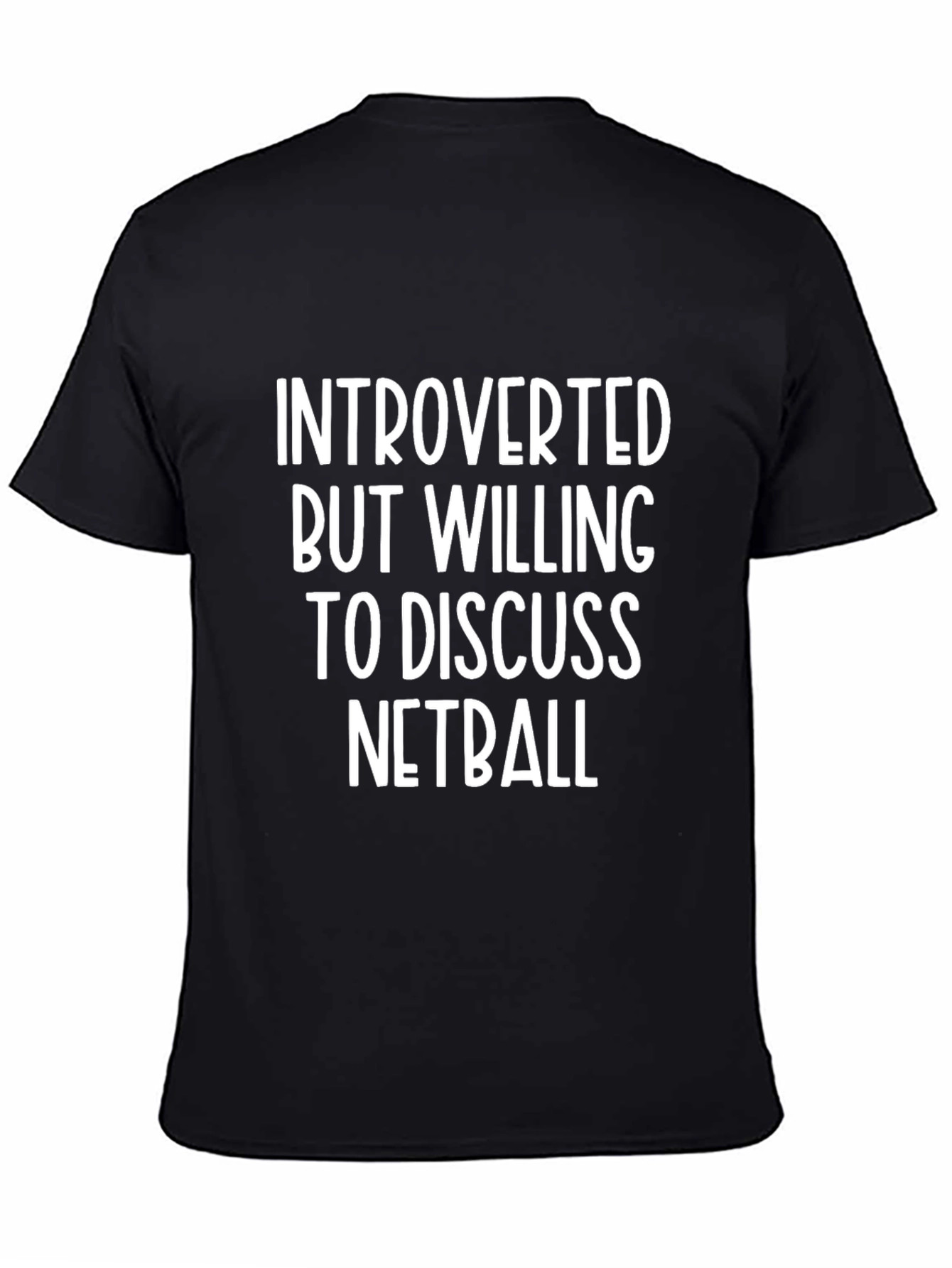 Black Introverted Netball T-Shirt view 4