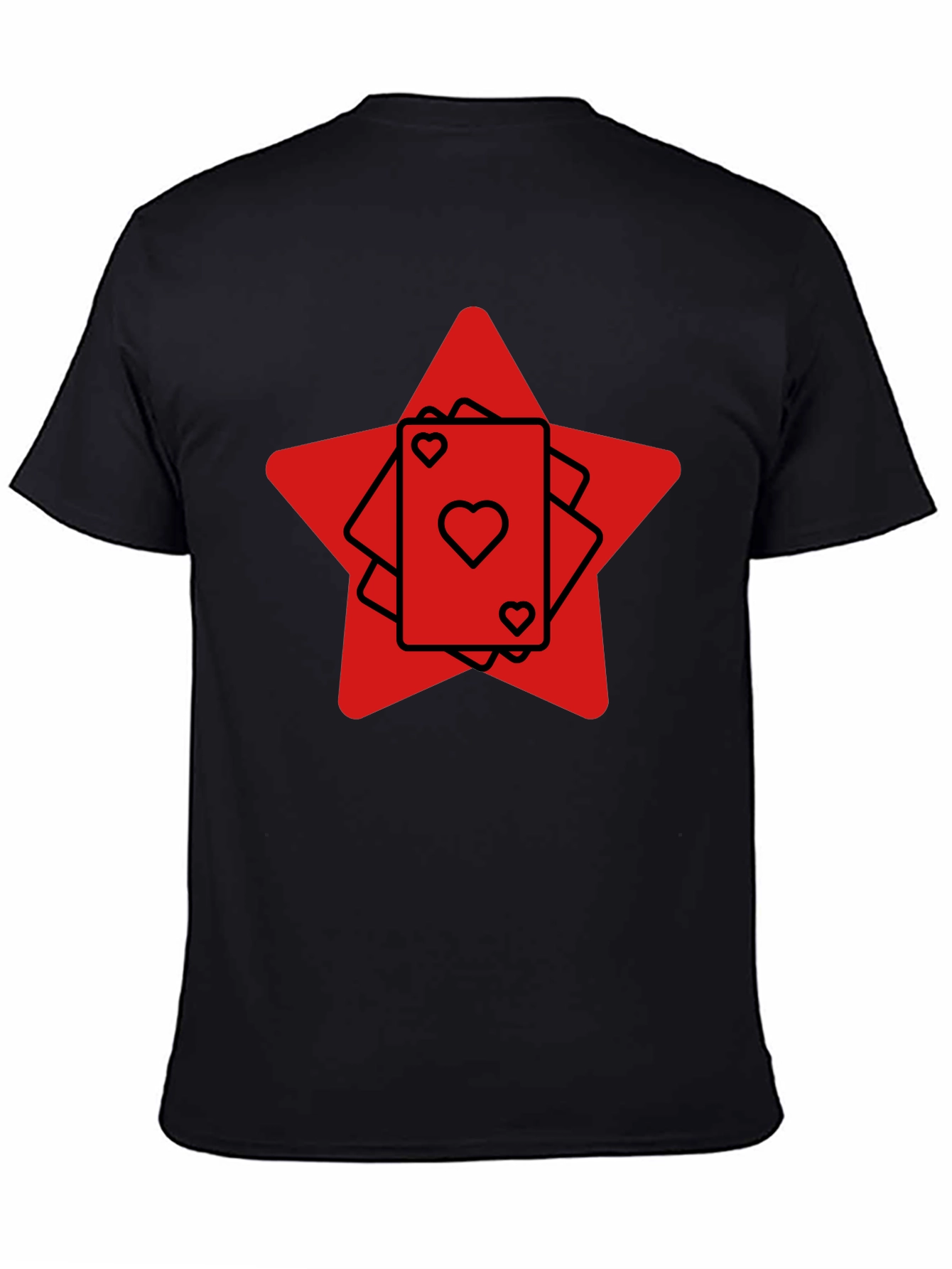 Black Ace Heart Card Graphic Tee - Black view 4