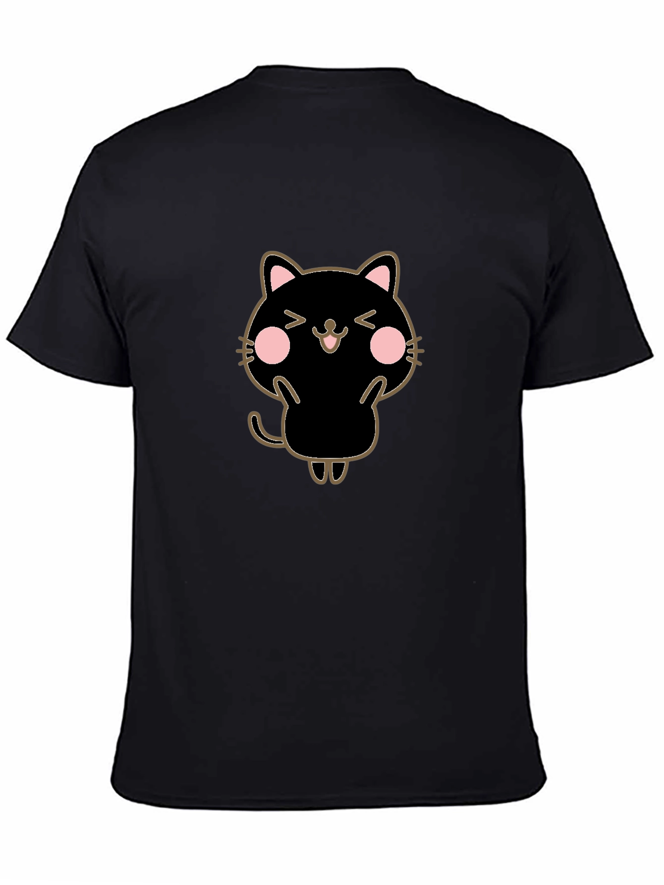 Black Cute Black Cat Graphic Tee - Unisex T-Shirt view 4