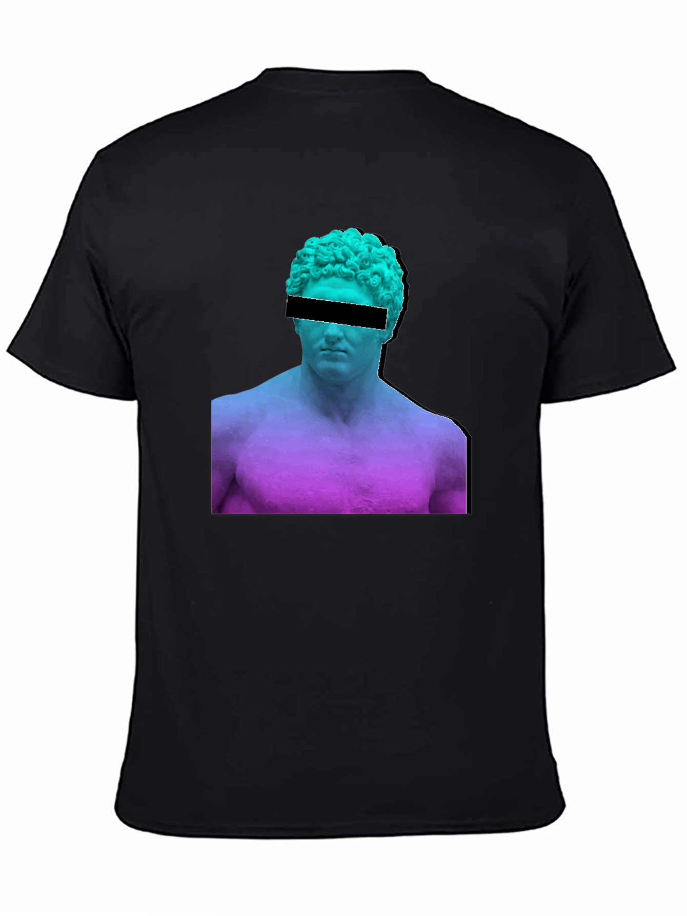 Black Modern Art Black T-Shirt - Greek Statue Design view 4