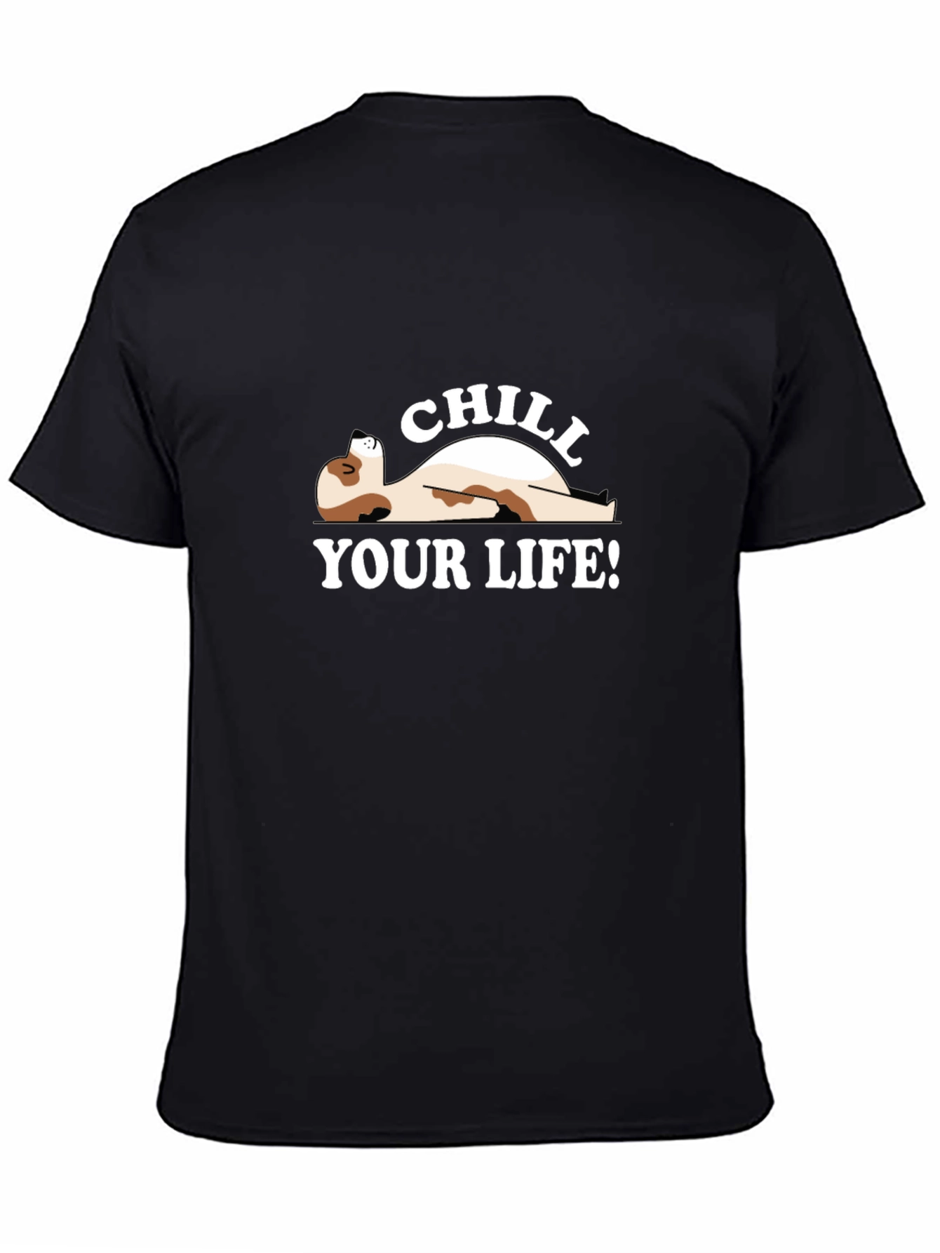 Black Chill Your Life T-Shirt - Relaxed Fit view 4