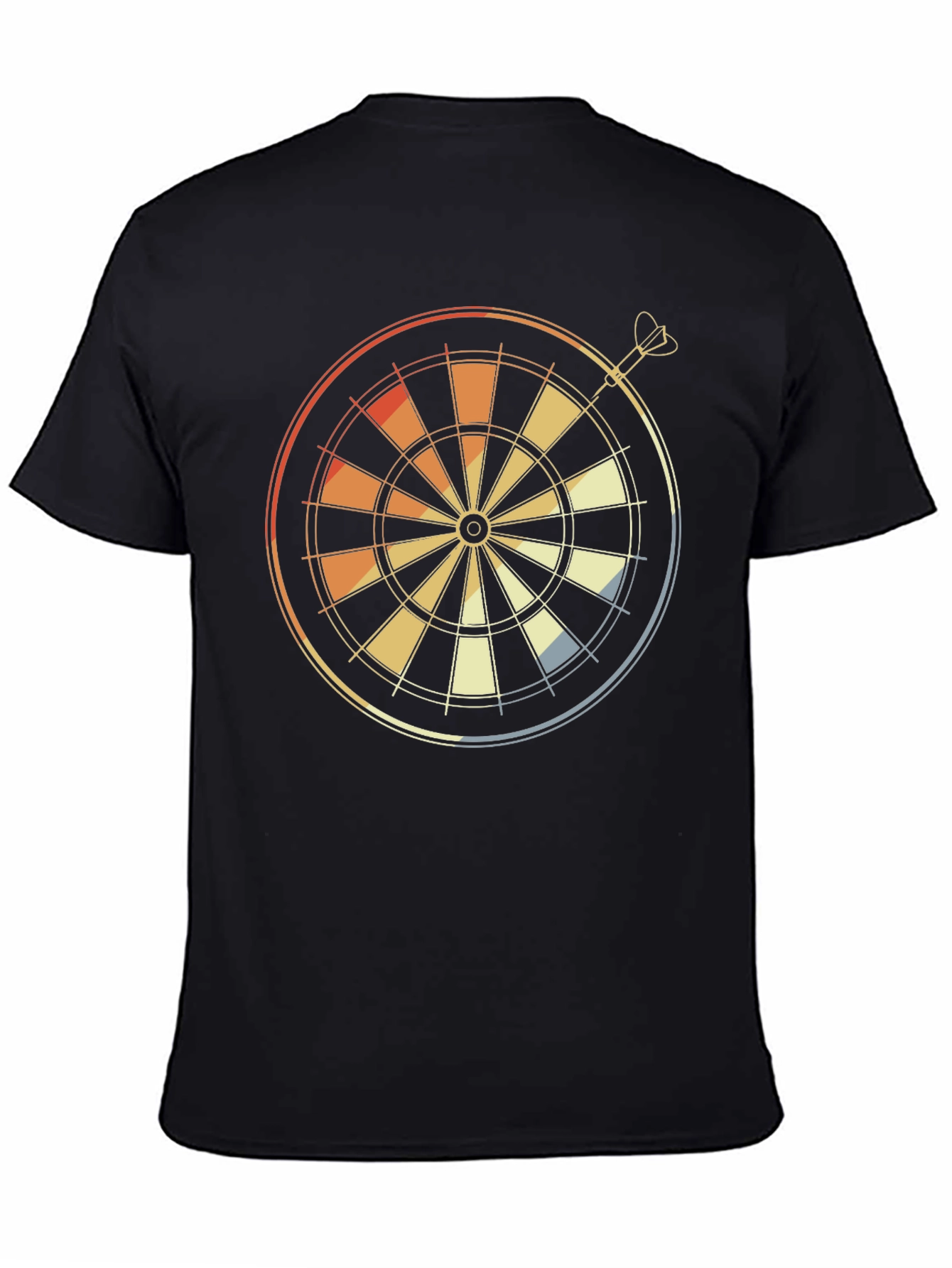 Black Retro Dartboard Graphic Tee - Classic Dart Player Shirt view 4