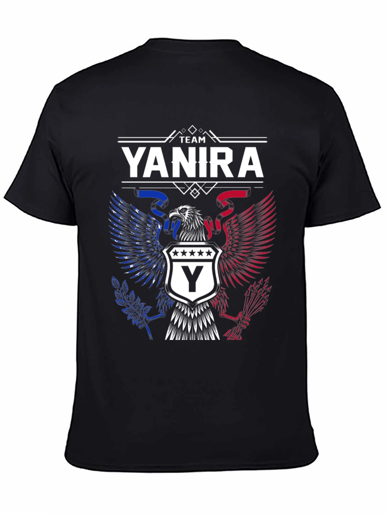 Black Team Yanira Eagle Crest Graphic T-Shirt view 4