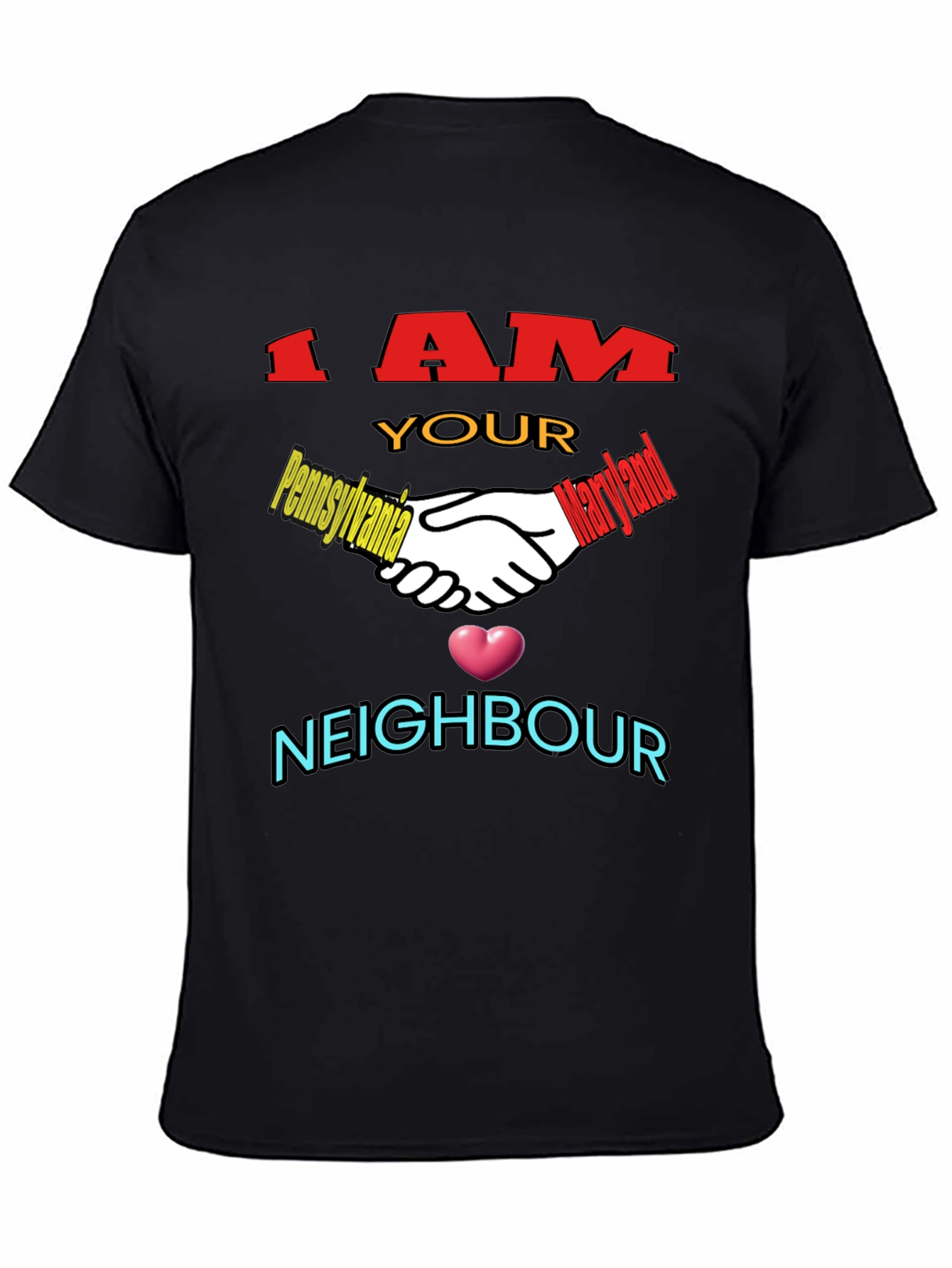 Black I AM Your Neighbour T-Shirt view 4