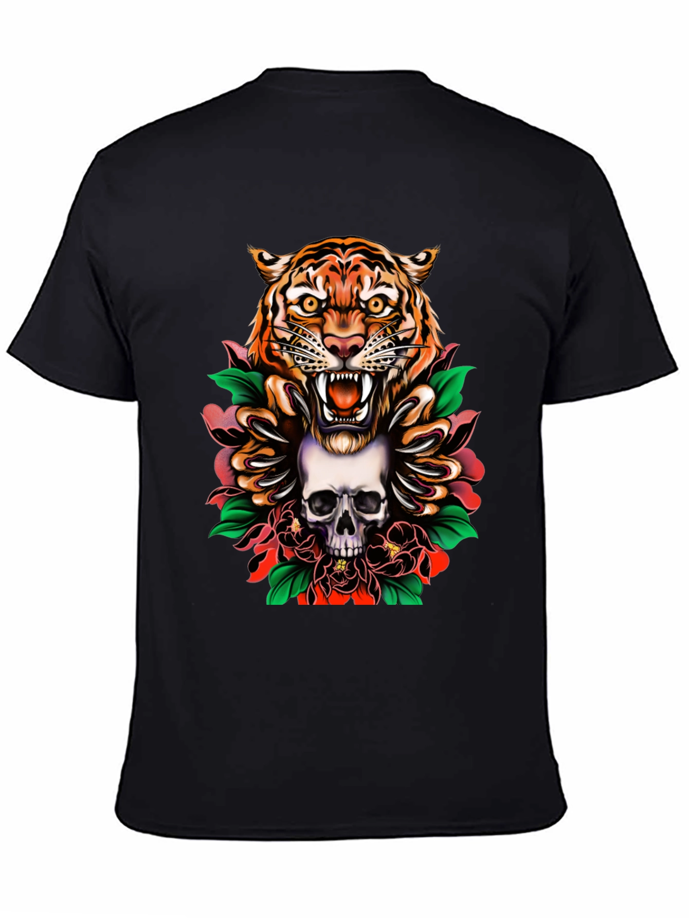 Tiger & Skull Graphic Tee - Edgy Streetwear - 4