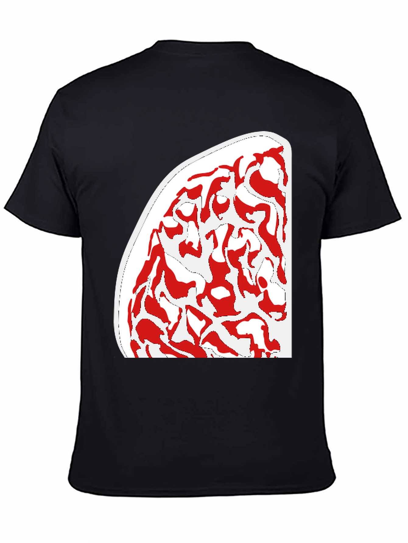 Black Abstract Pattern Black T-Shirt view 4