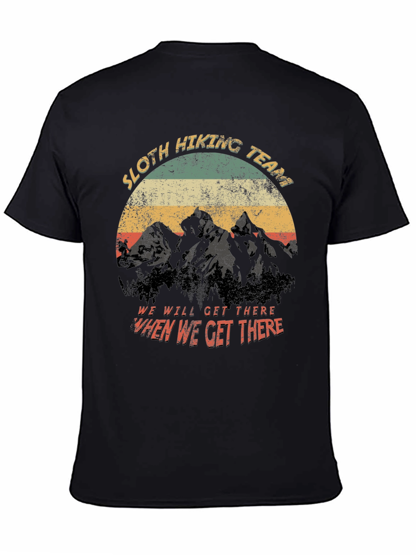 Black Sloth Hiking Team Vintage Graphic T-Shirt view 4