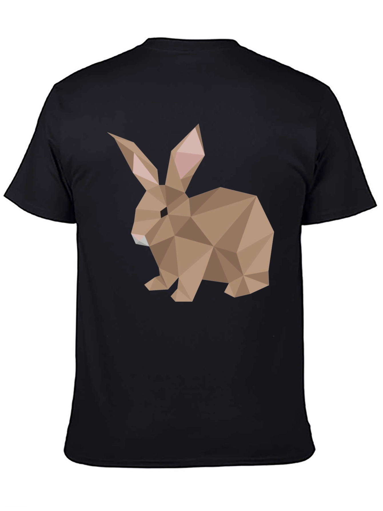 Black Geometric Rabbit Graphic Tee - Soft Cotton Blend view 4